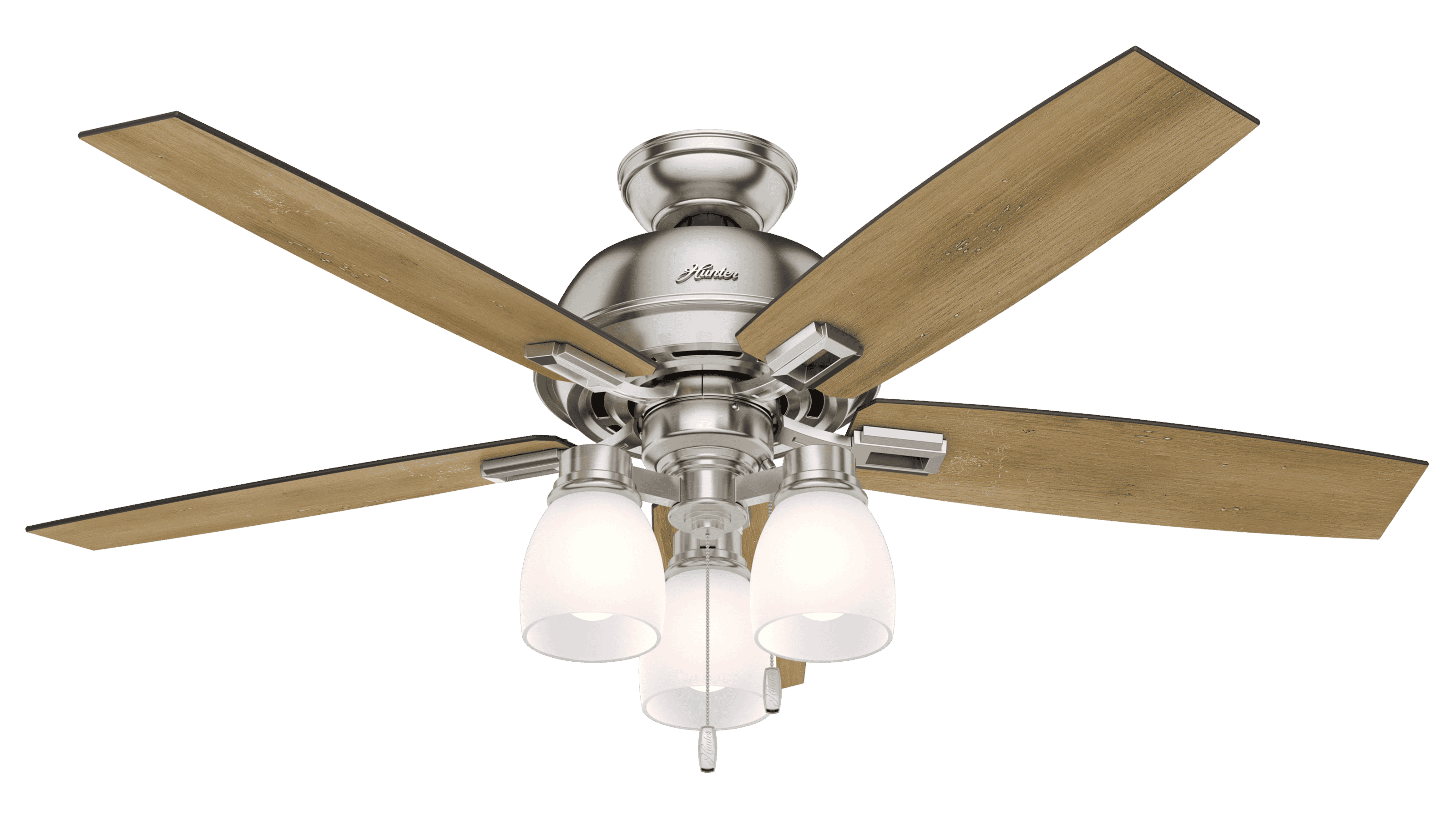 Hunter Donegan 3-Light 52" Indoor Ceiling Fan in Brushed Nickel