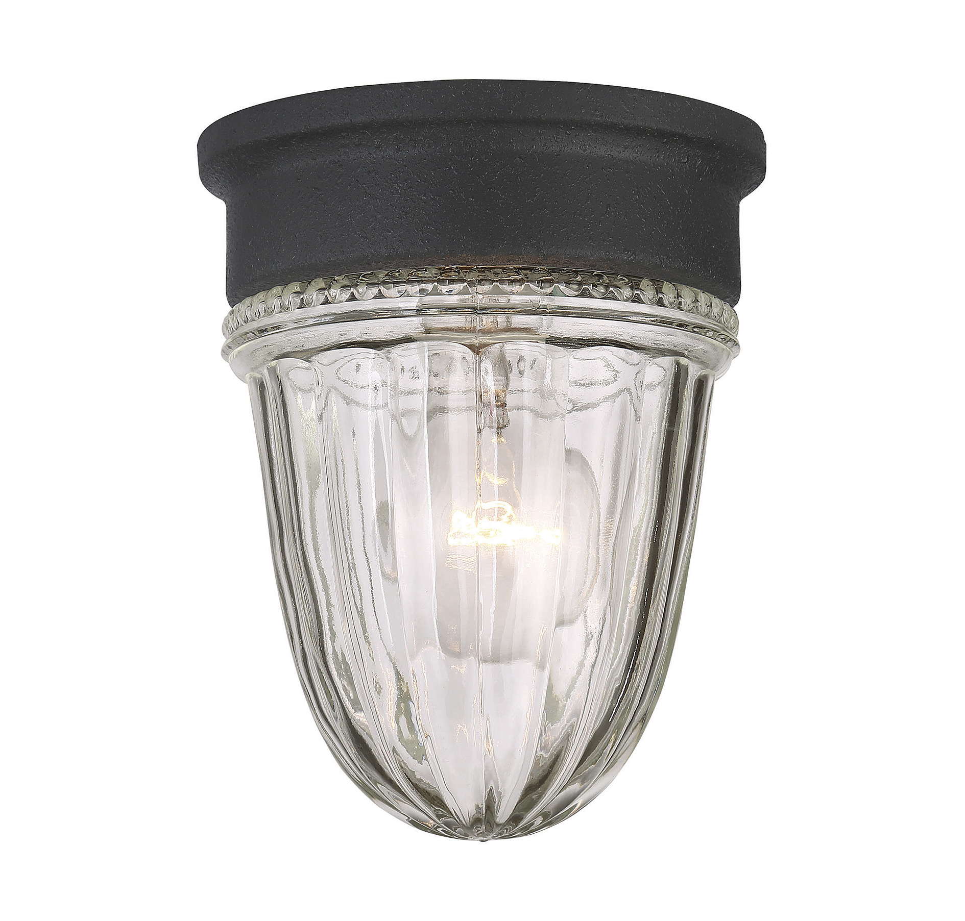 Savoy House Exterior Flush Mount Ceiling Light in Textured Black