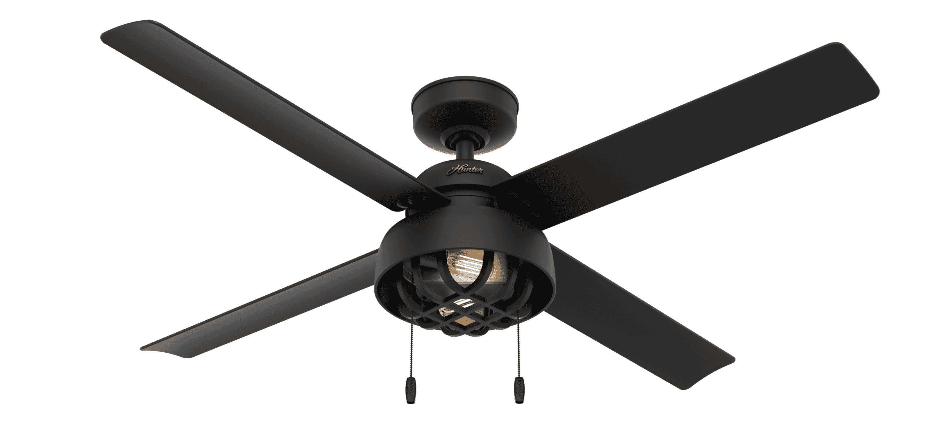 Hunter Spring Mill 2-Light 52" LED Indoor/Outdoor Ceiling Fan in Matte Black