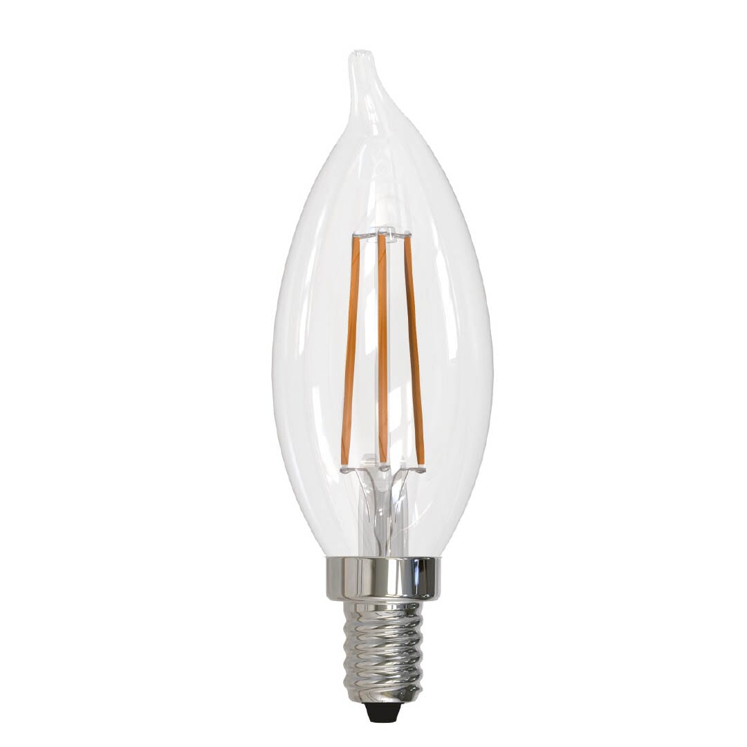 Bulbrite LED CA10 Candelabra 5W Dimmable Light Bulb in Clear - 4pack