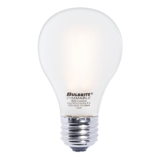 Bulbrite LED A19 Medium 7W Dimmable Light Bulb in Frost - 4pack