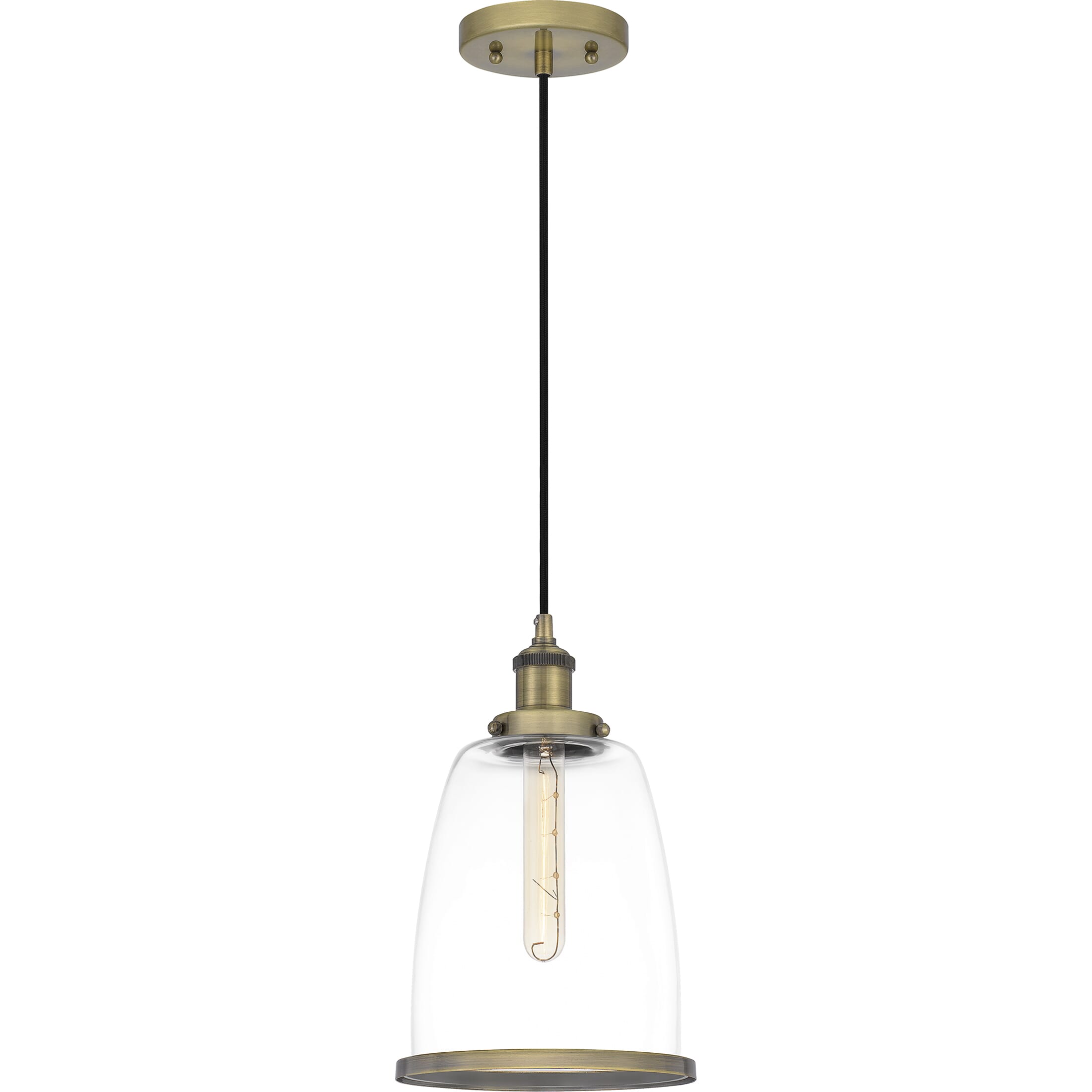 Quoizel Leo 8" Pendant Light in Antique Brass