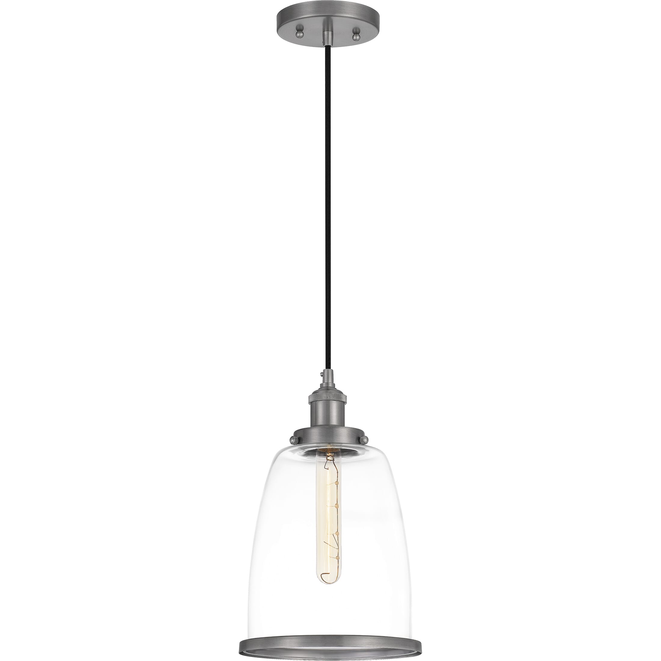 Quoizel Leo 8" Pendant Light in Antique Nickel