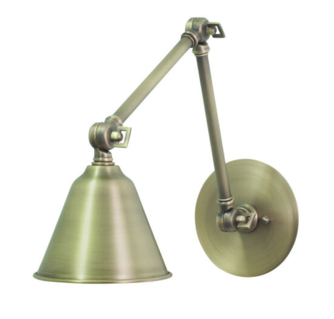 House of Troy Library 11" Adjustable LED Wall Lamp in Antique Brass