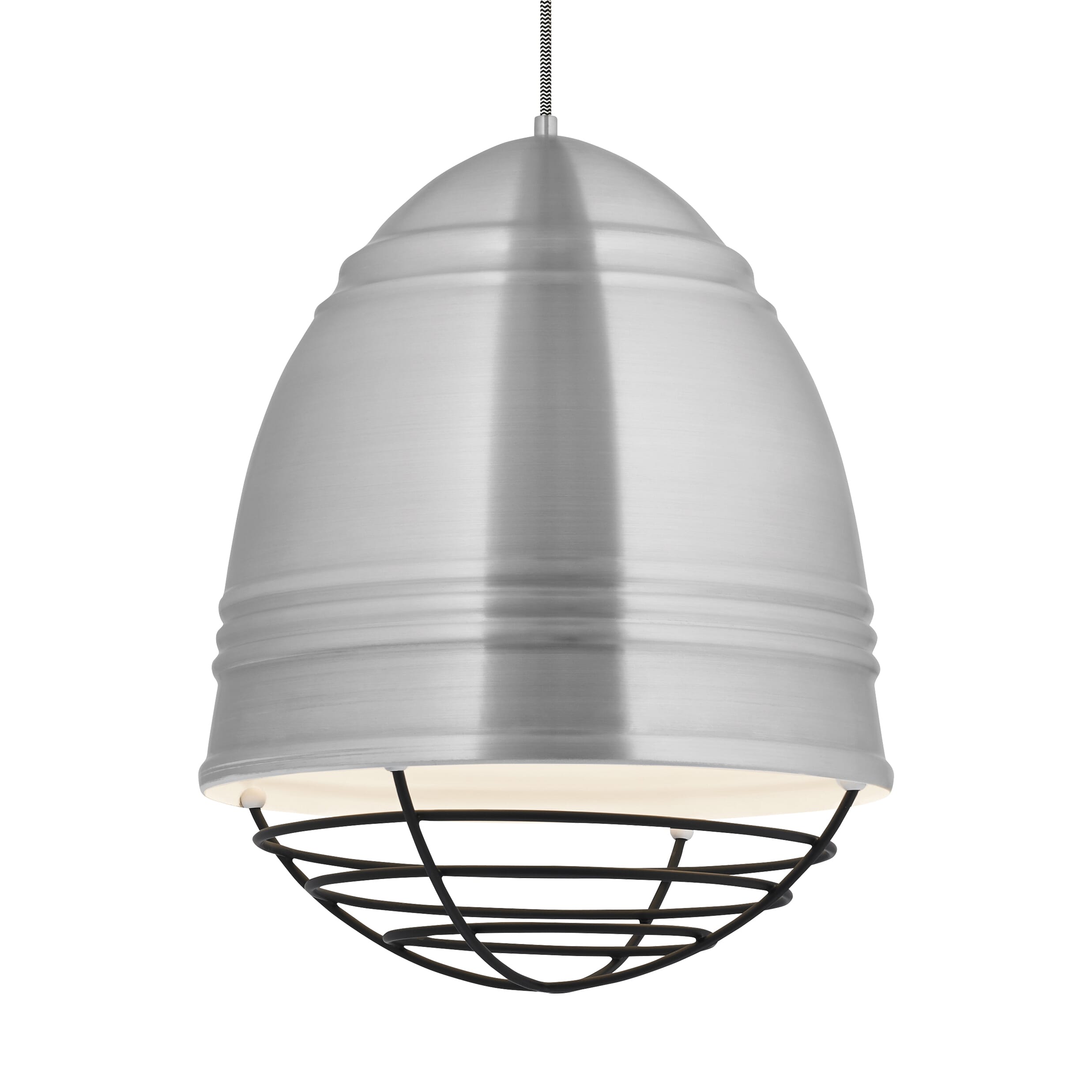 Tech Loft 3-Light 2700K LED 22" Pendant Light in Brushed Aluminum with White Interior