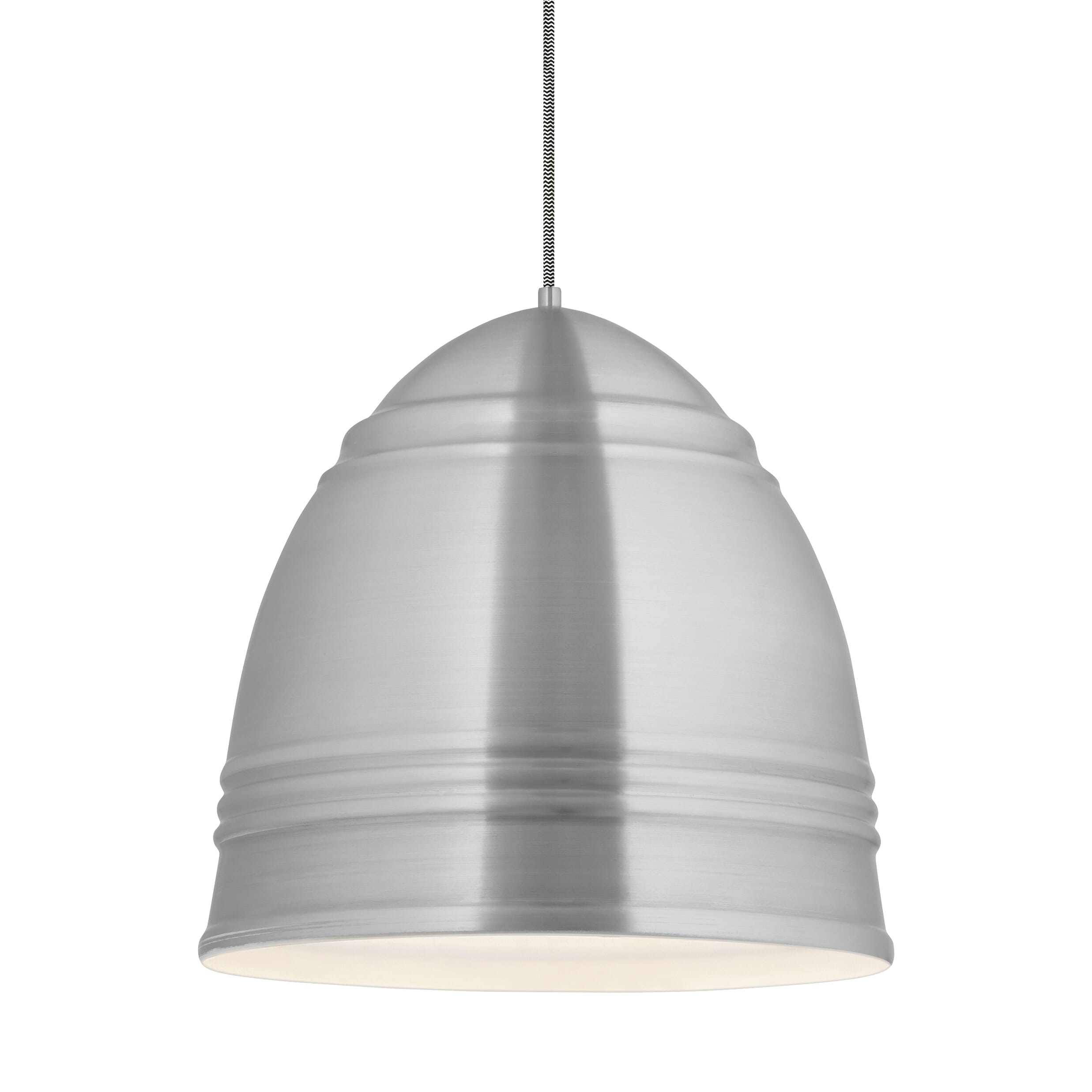 Tech Loft 3-Light 2700K LED 17" Pendant Light in Brushed Aluminum with White Interior