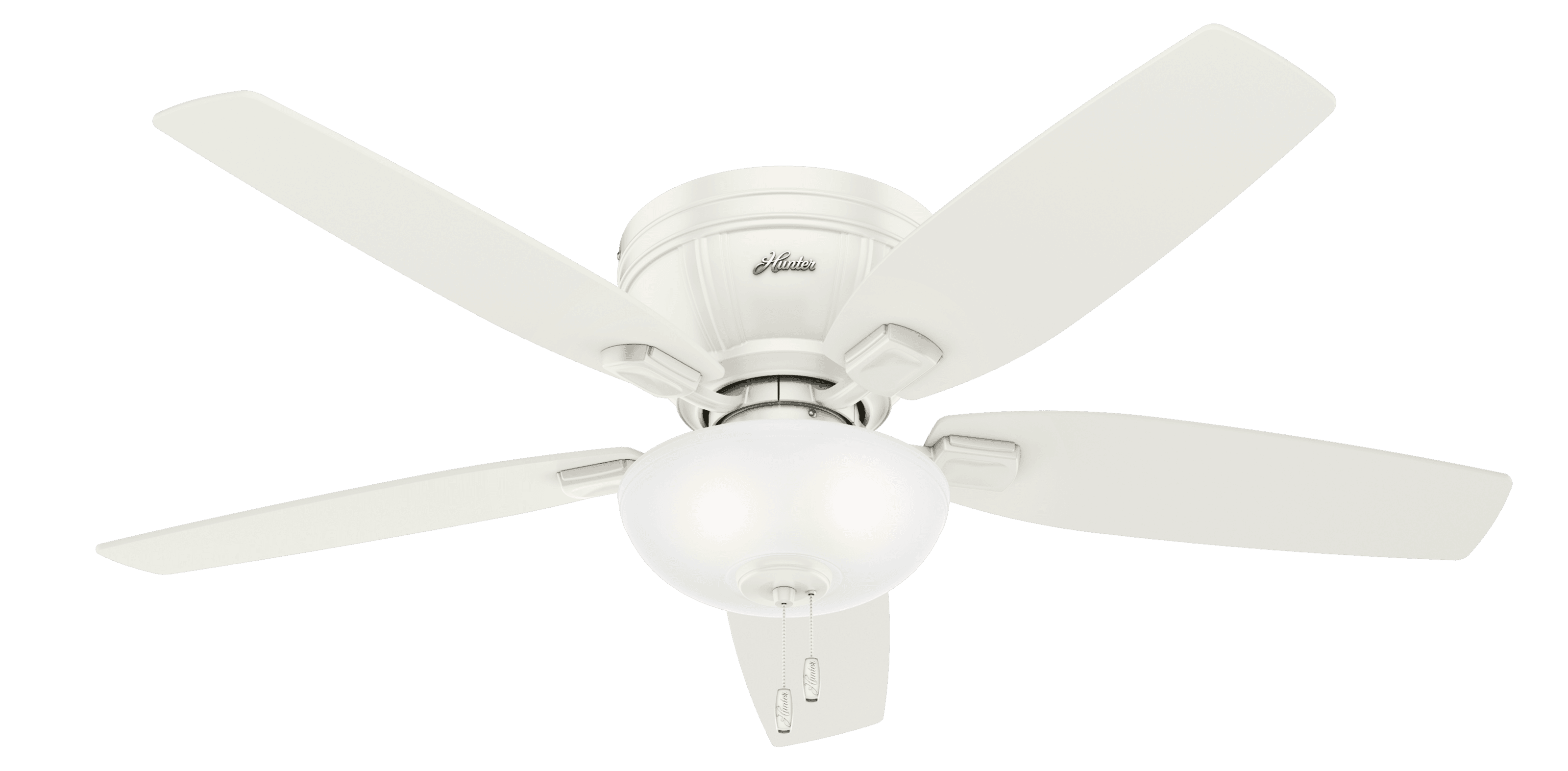 Hunter Kenbridge 3-Light 52" Indoor Flush Mount Ceiling Fan in Fresh White