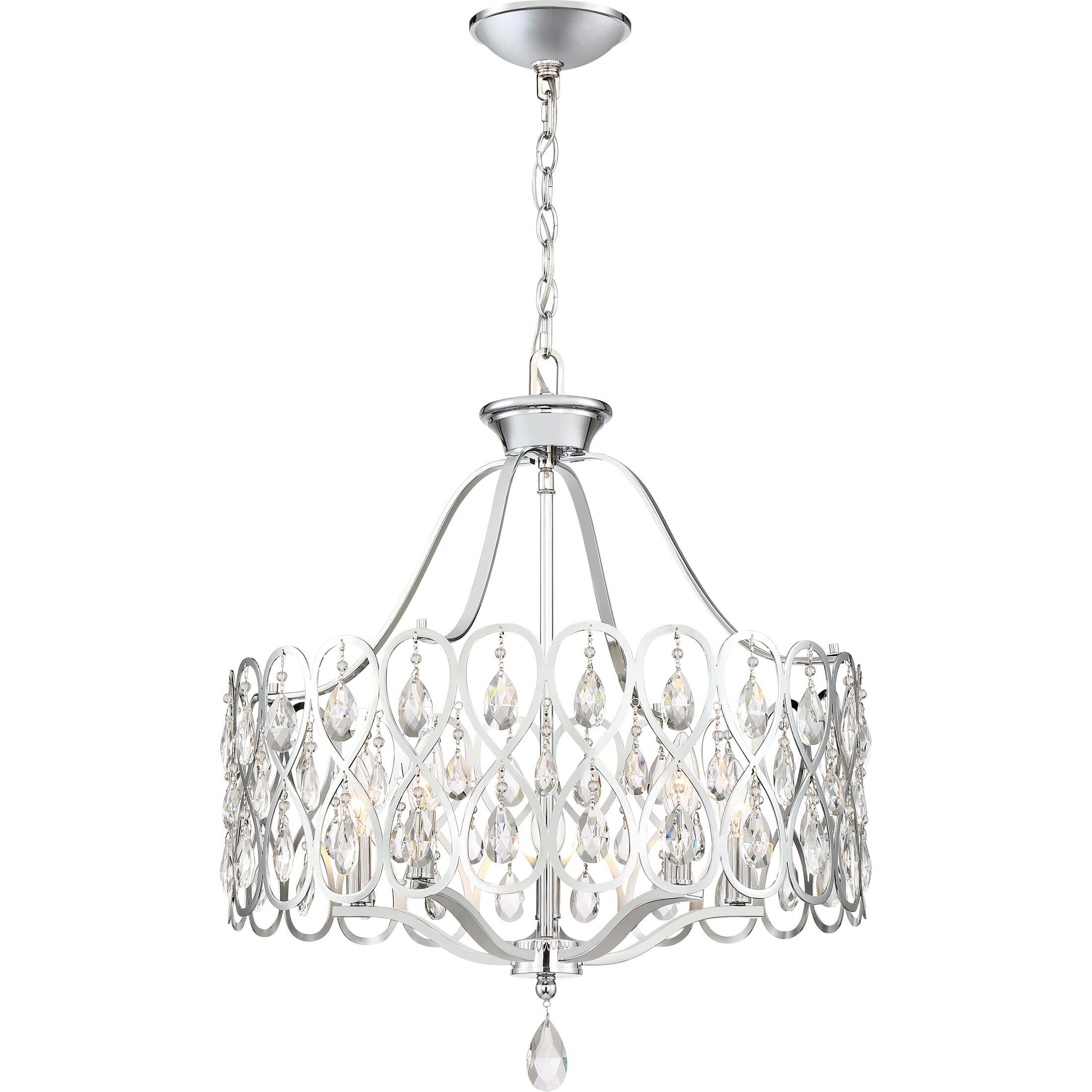 Quoizel Lulu 5-Light 25" Contemporary Chandelier in Polished Chrome