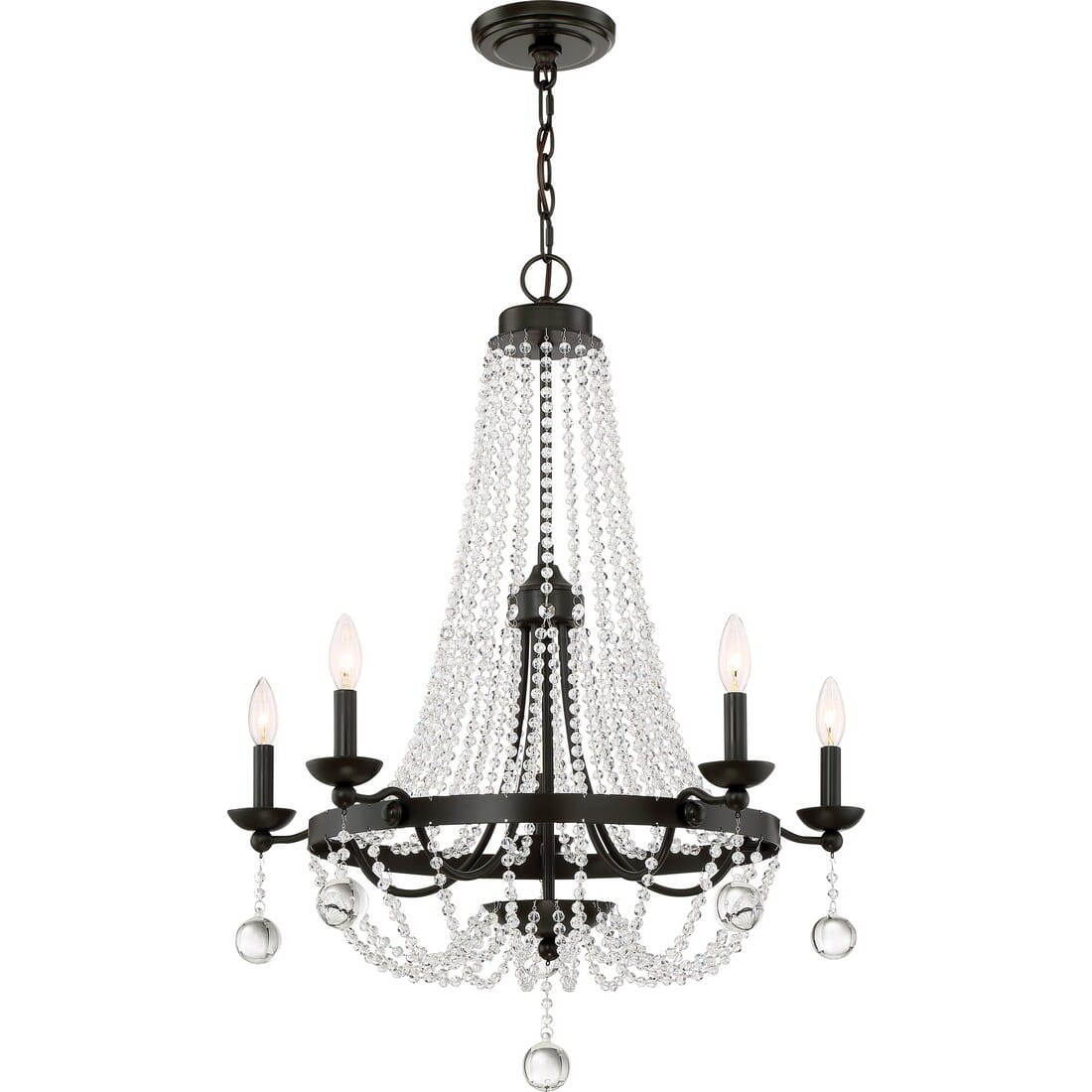 Quoizel Livery 28" 5-Light Chandelier in Western Bronze