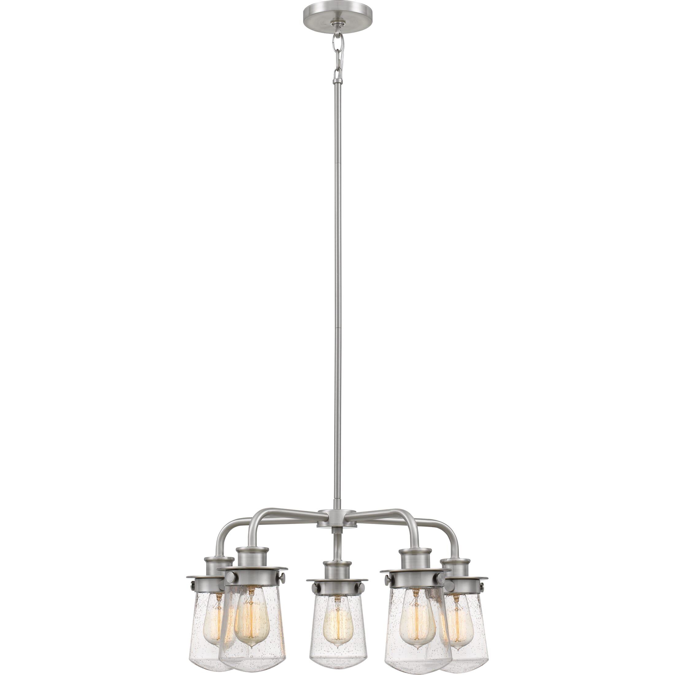 Quoizel Lewiston 5-Light 12" Transitional Chandelier in Brushed Nickel