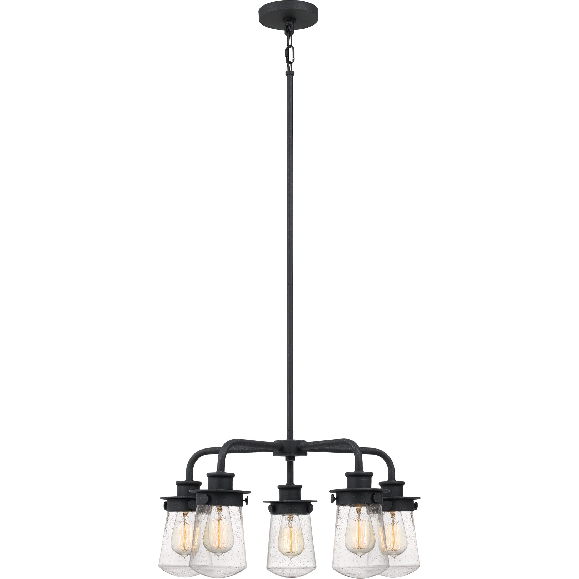 Quoizel Lewiston 5-Light 12" Transitional Chandelier in Grey Ash