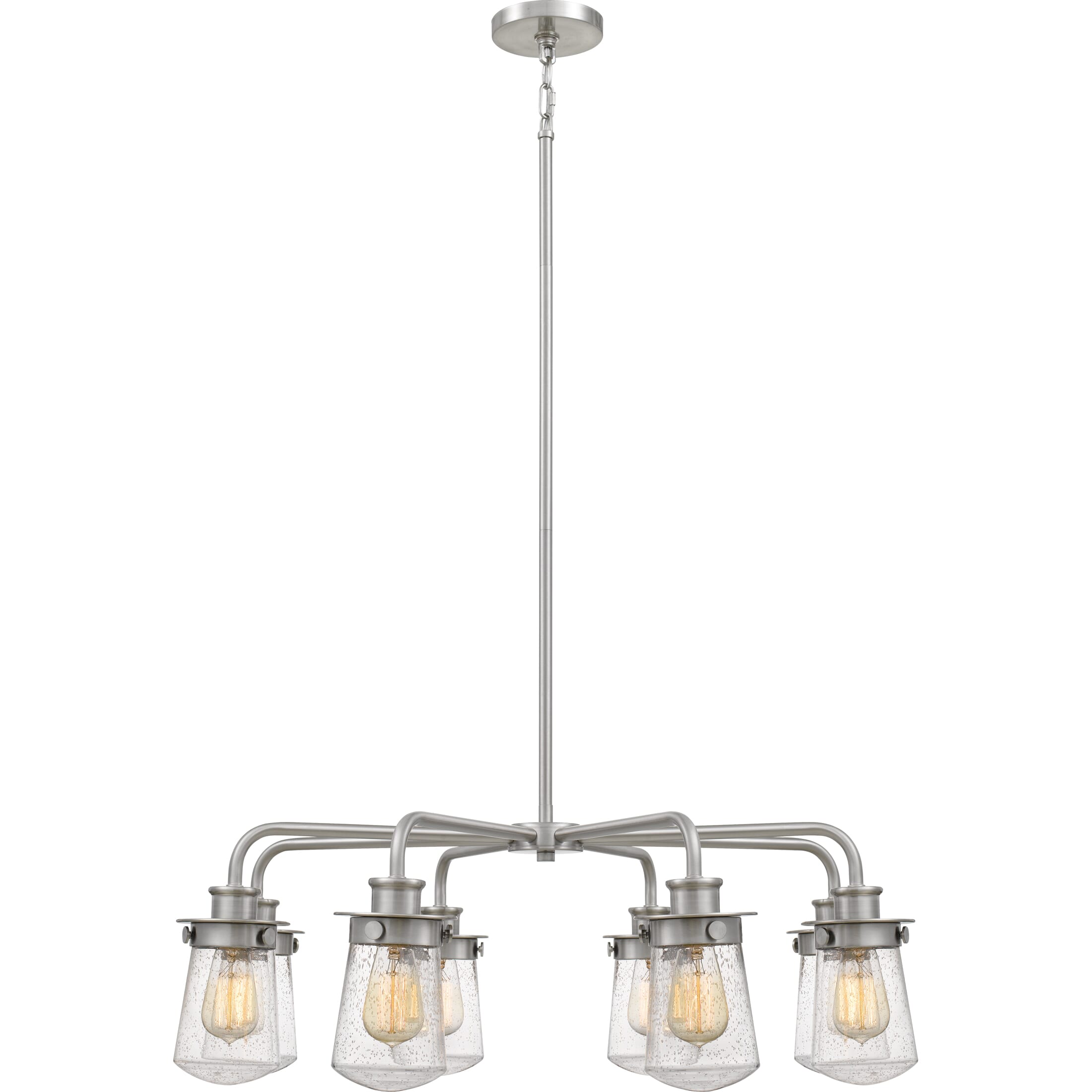 Quoizel Lewiston 8-Light 12" Transitional Chandelier in Brushed Nickel