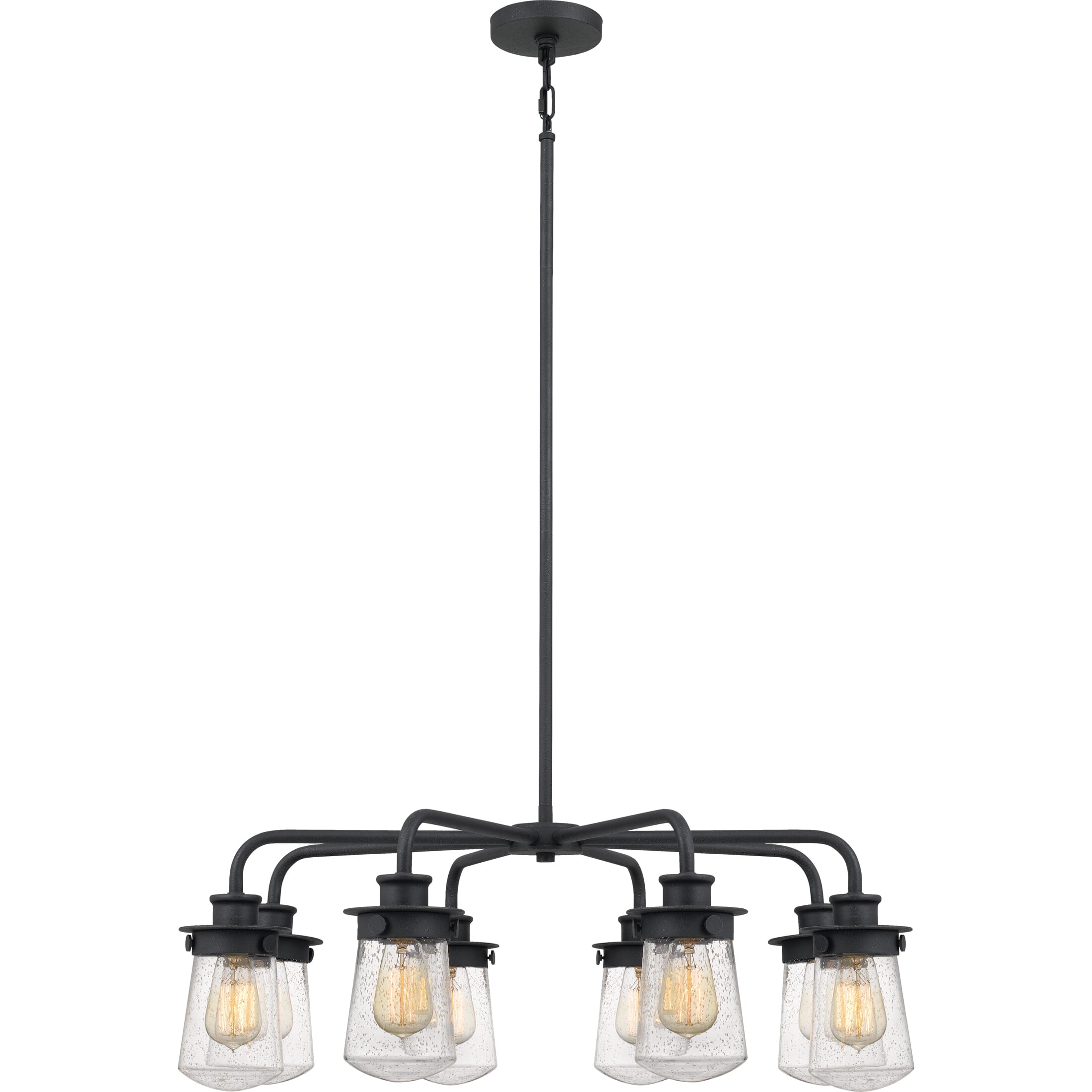 Quoizel Lewiston 8-Light 12" Transitional Chandelier in Grey Ash