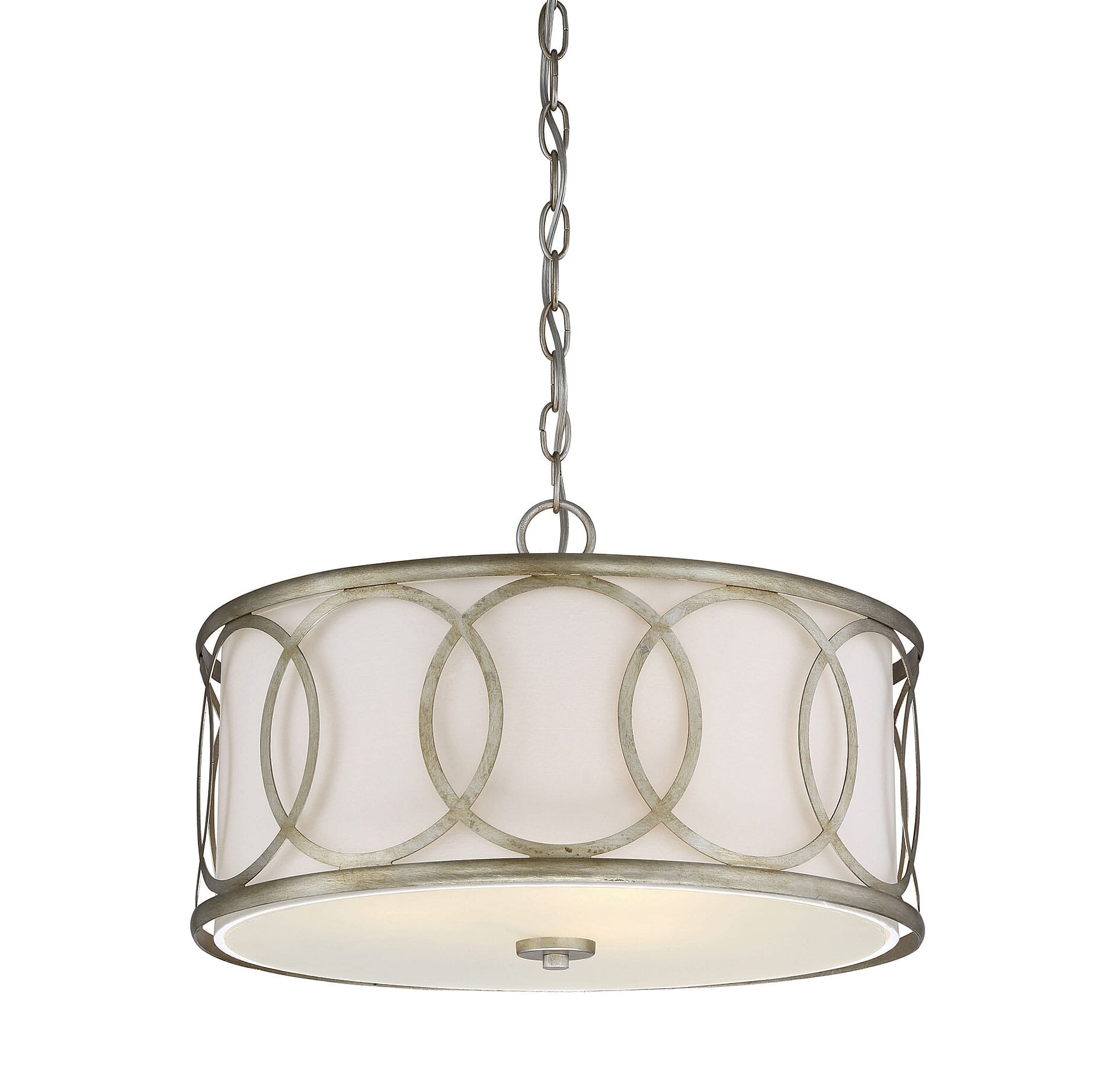 Trade Winds Aurora Drum Pendant Light in Argentum