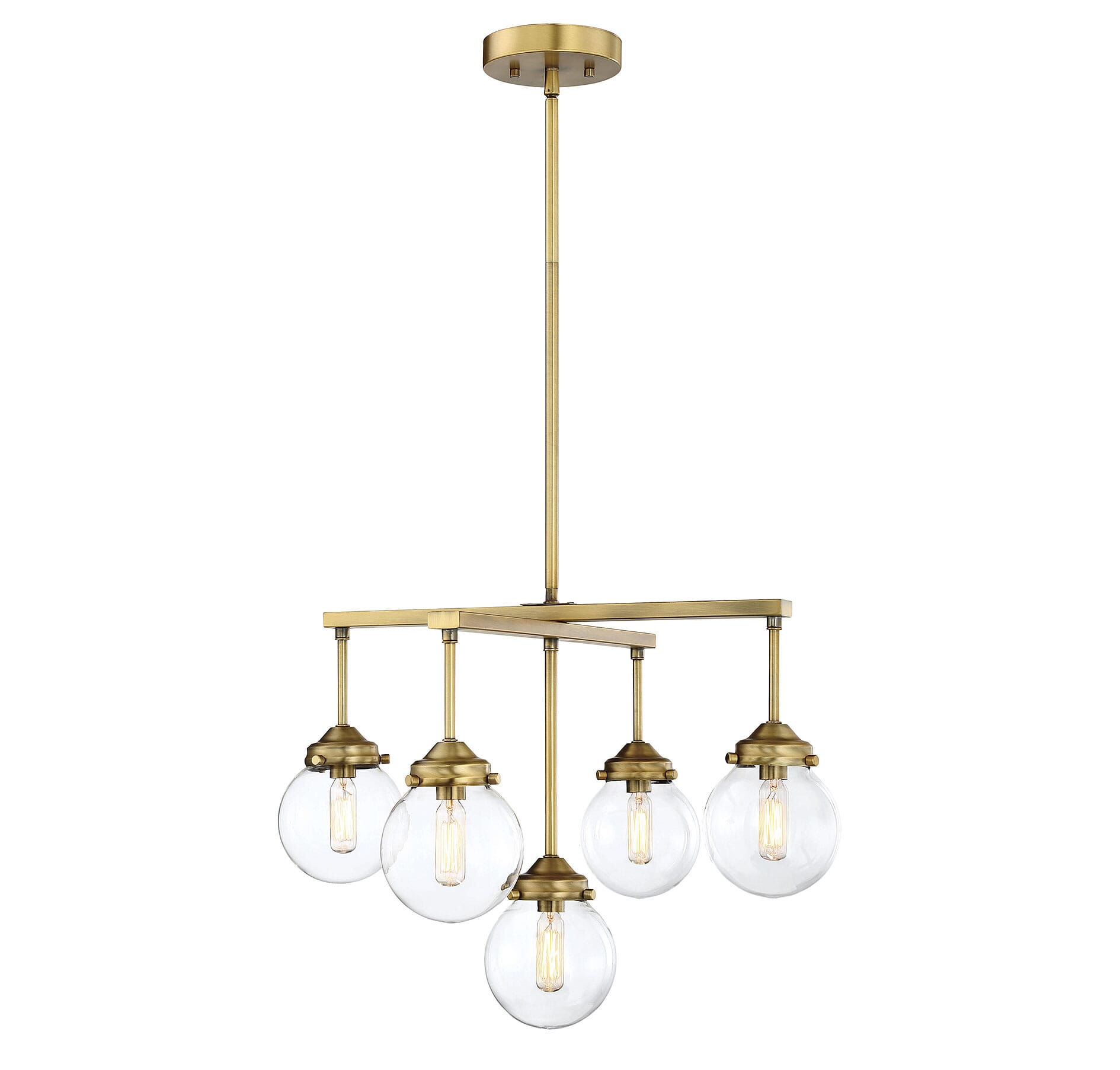 Trade Winds Linda 5-Light 16" Chandelier in Natural Brass