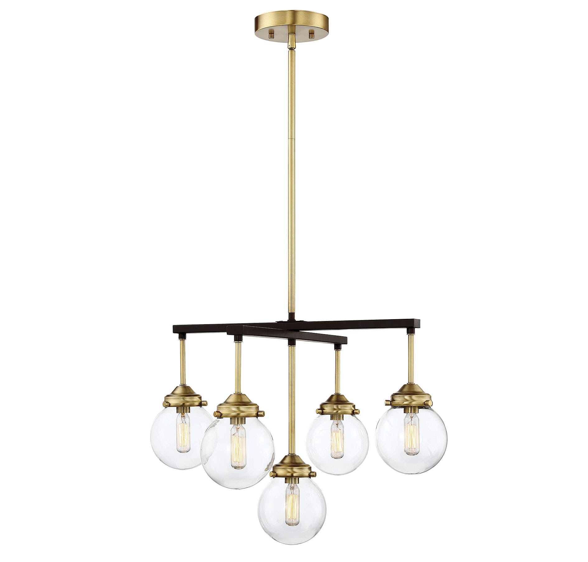 Trade Winds Linda 5-Light 16" Chandelier in Oil Rubbed Bronze with Brass Accents