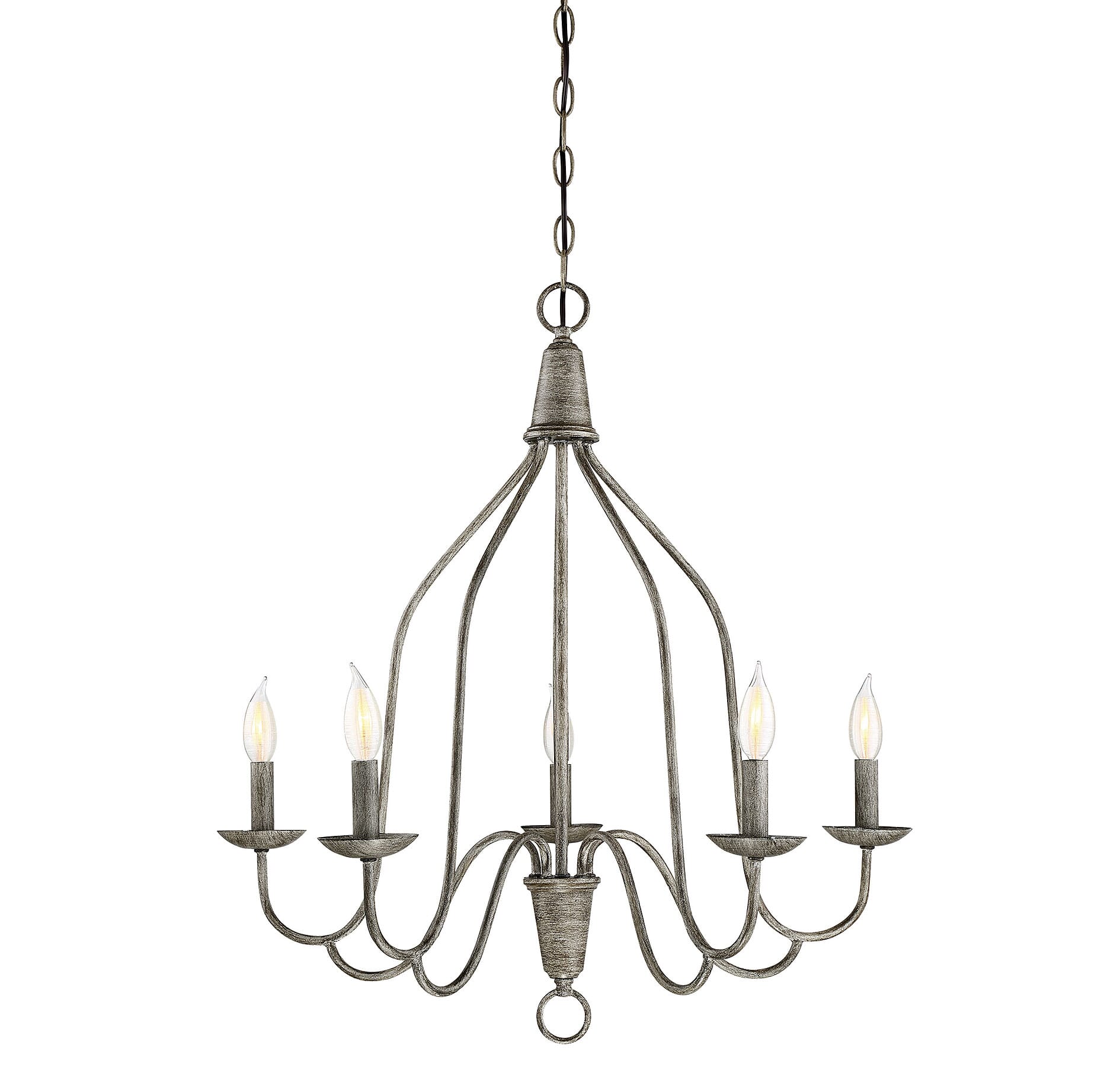 Trade Winds Shelburne 5-Light Chandelier in Distressed Wood