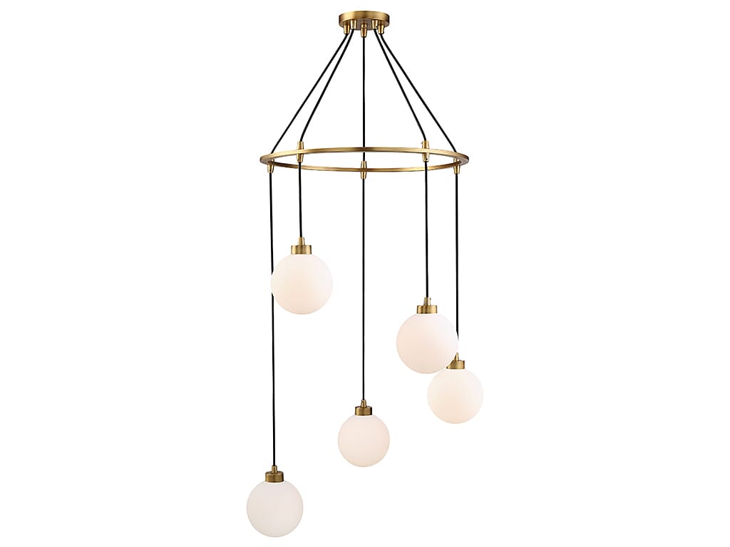 Trade Winds Daphne 5-Light Chandelier in Natural Brass