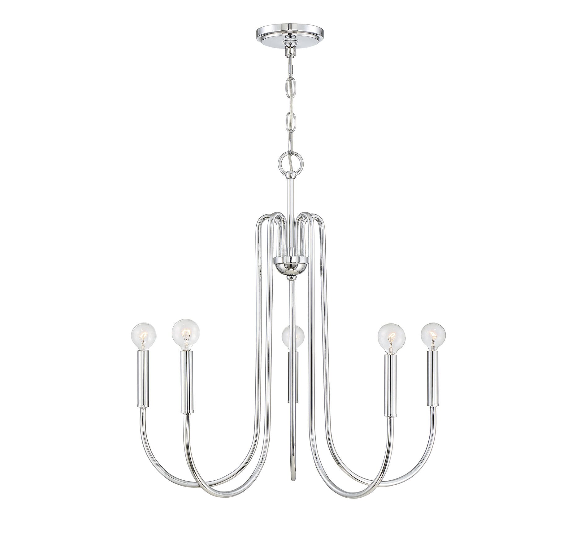 Trade Winds Holly 5-Light Chandelier in Chrome