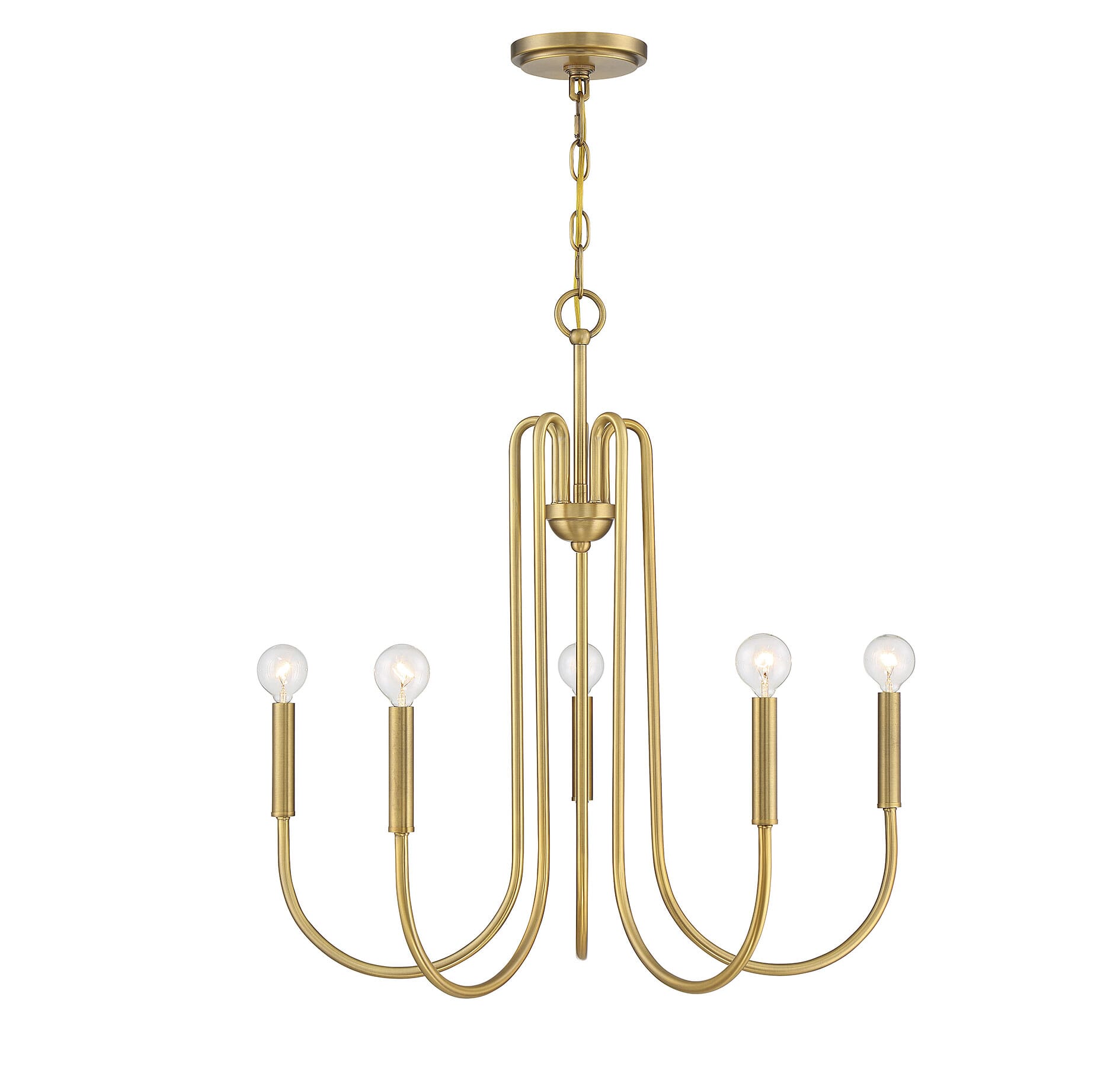 Trade Winds Holly 5-Light Chandelier in Natural Brass