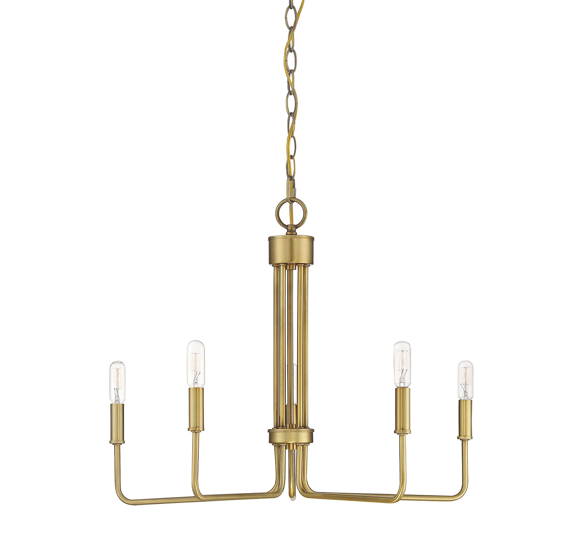 Trade Winds Sarah 5-Light Chandelier in Natural Brass