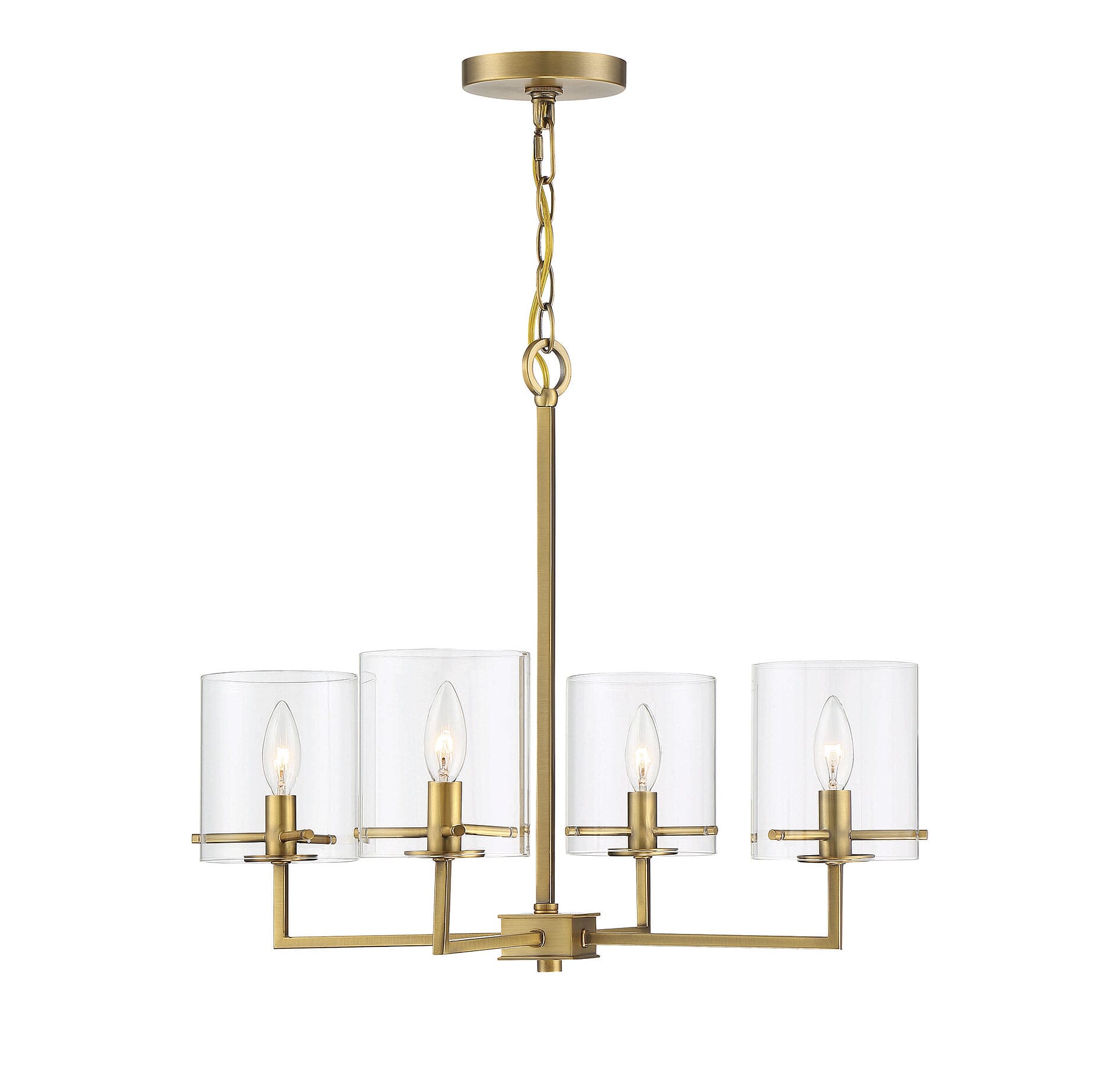 Trade Winds Stowe 4-Light Chandelier in Natural Brass