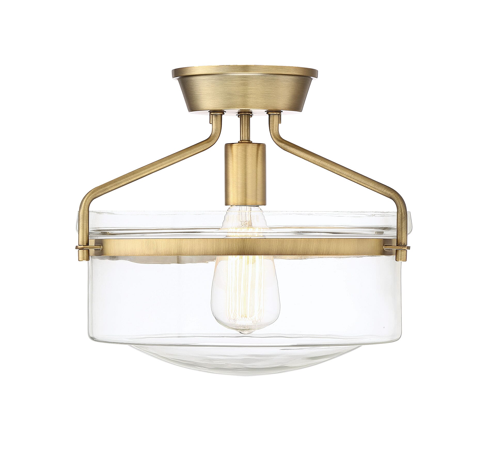 Trade Winds Gardner Glass Ceiling Light in Natural Brass