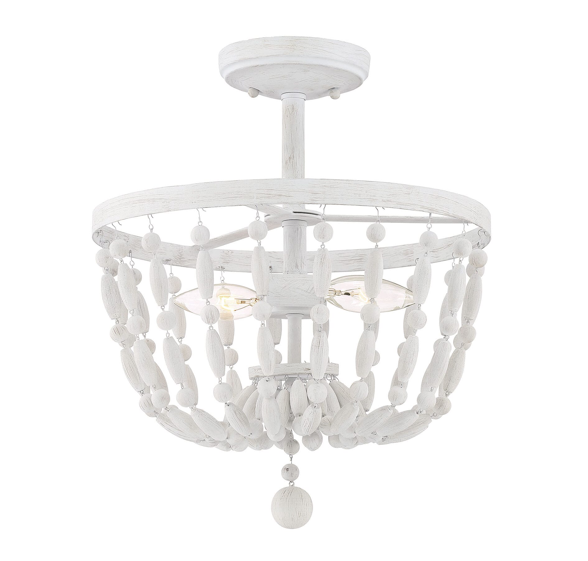 Trade Winds Shelby 2-Light 13" Ceiling Light in Distressed Wood