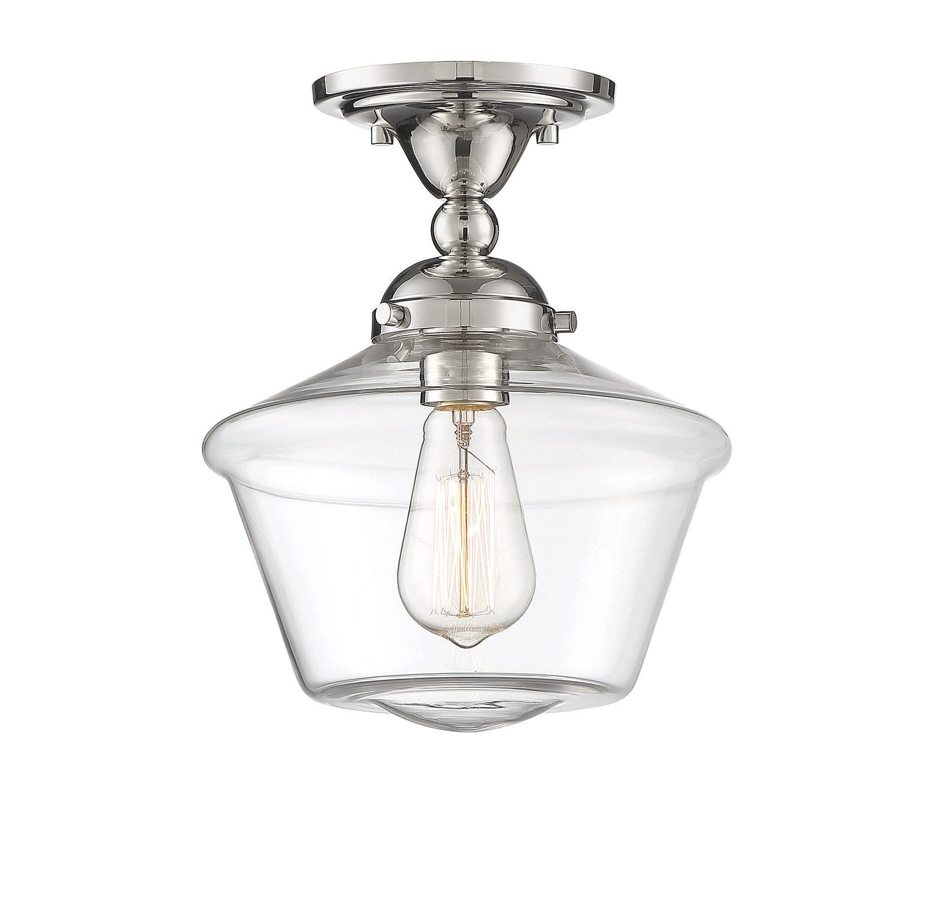 Trade Winds Florence Schoolhouse Ceiling Light in Polished Nickel