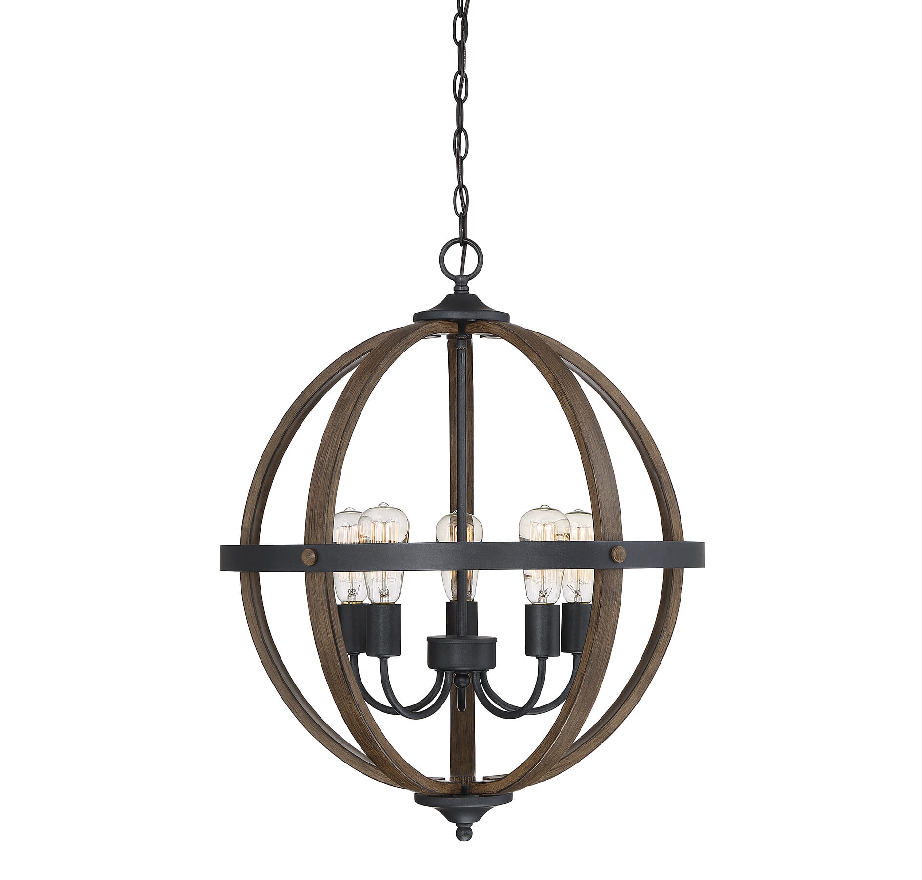 Trade Winds Glenwood Globe Pendant Light in Wood