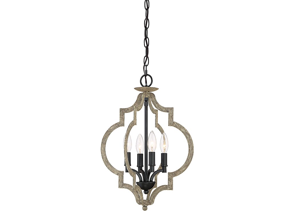 Trade Winds Hilliard Quatrefoil Pendant Light in Weathered Birch