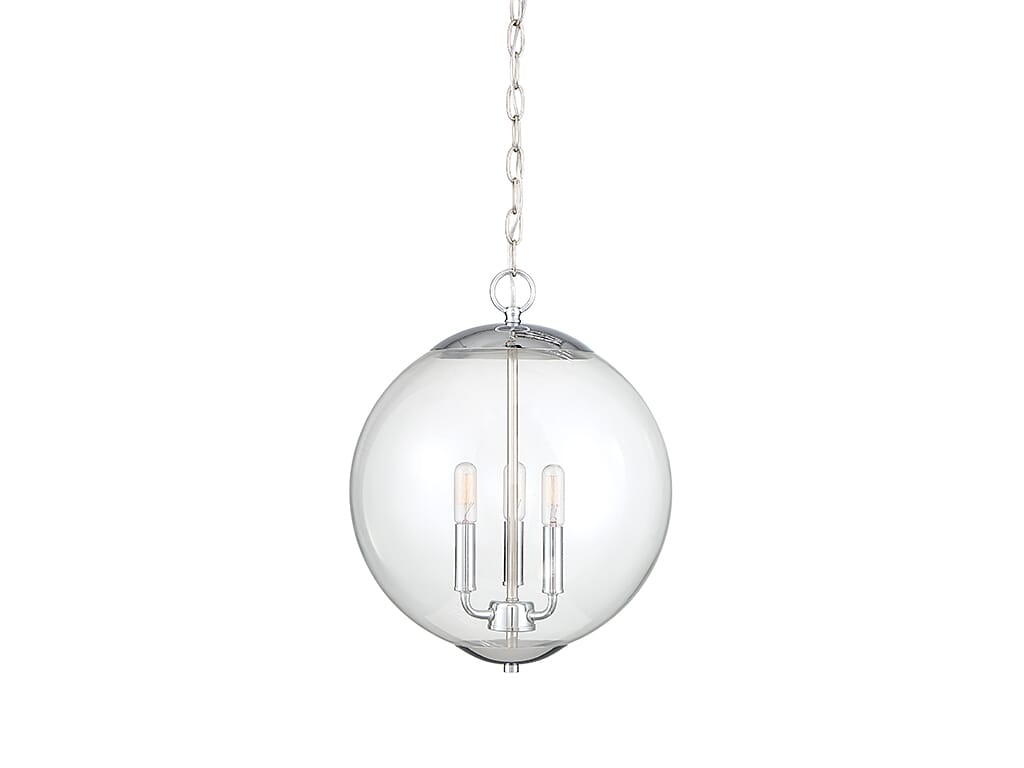 Trade Winds Katie Glass Globe Pendant in Chrome