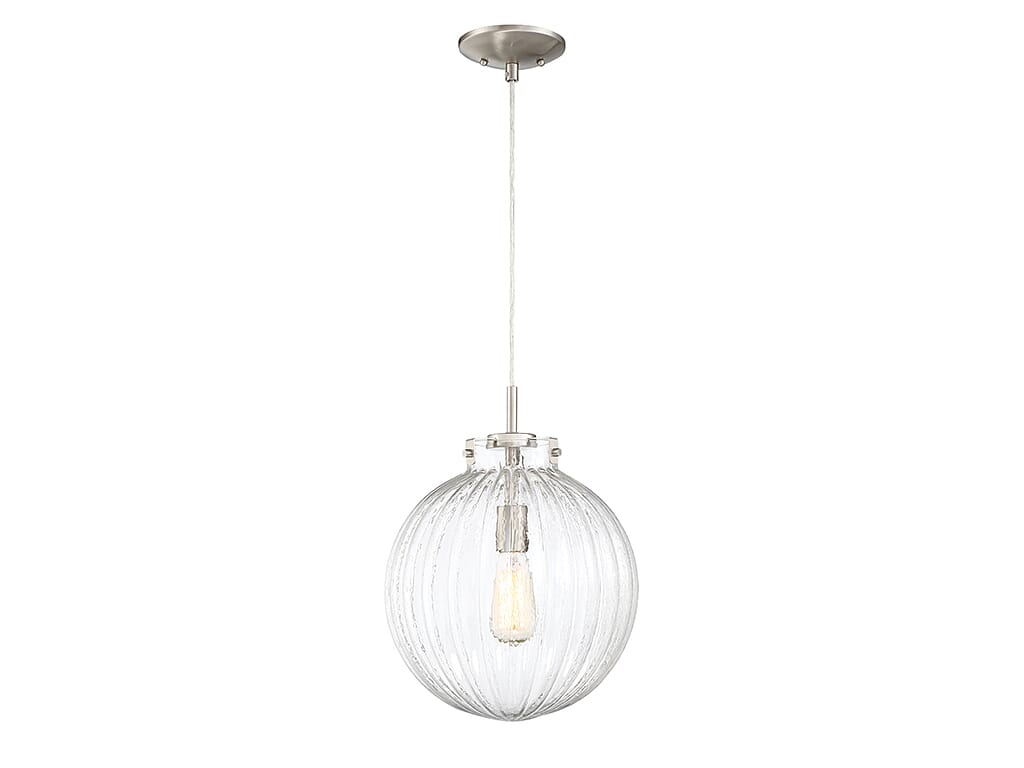 Trade Winds Nicole Glass Globe Pendant Light in Brushed Nickel