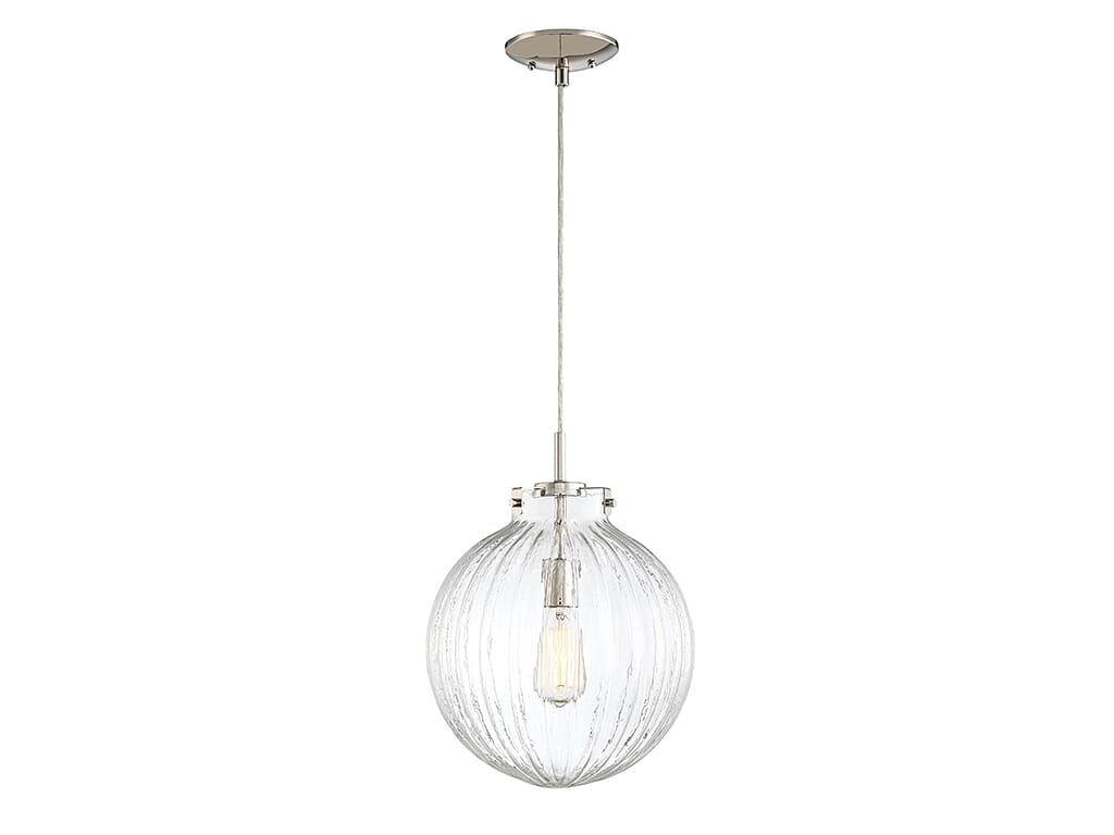 Trade Winds Nicole Glass Globe Pendant Light in Polished Nickel