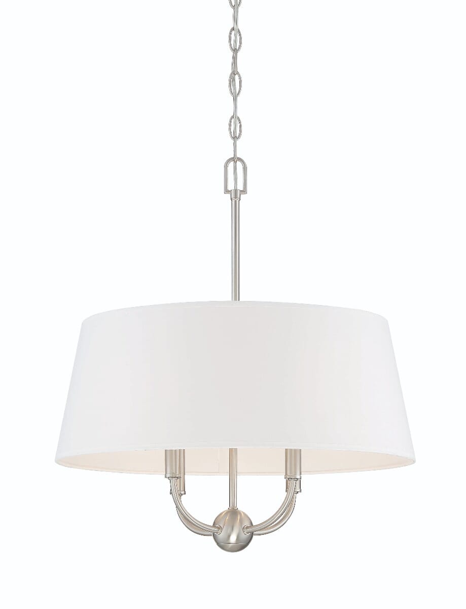 Trade Winds Plymouth Shaded Pendant in Brushed Nickel