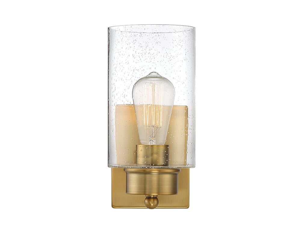 Trade Winds Edgewood Wall Sconce in Natural Brass