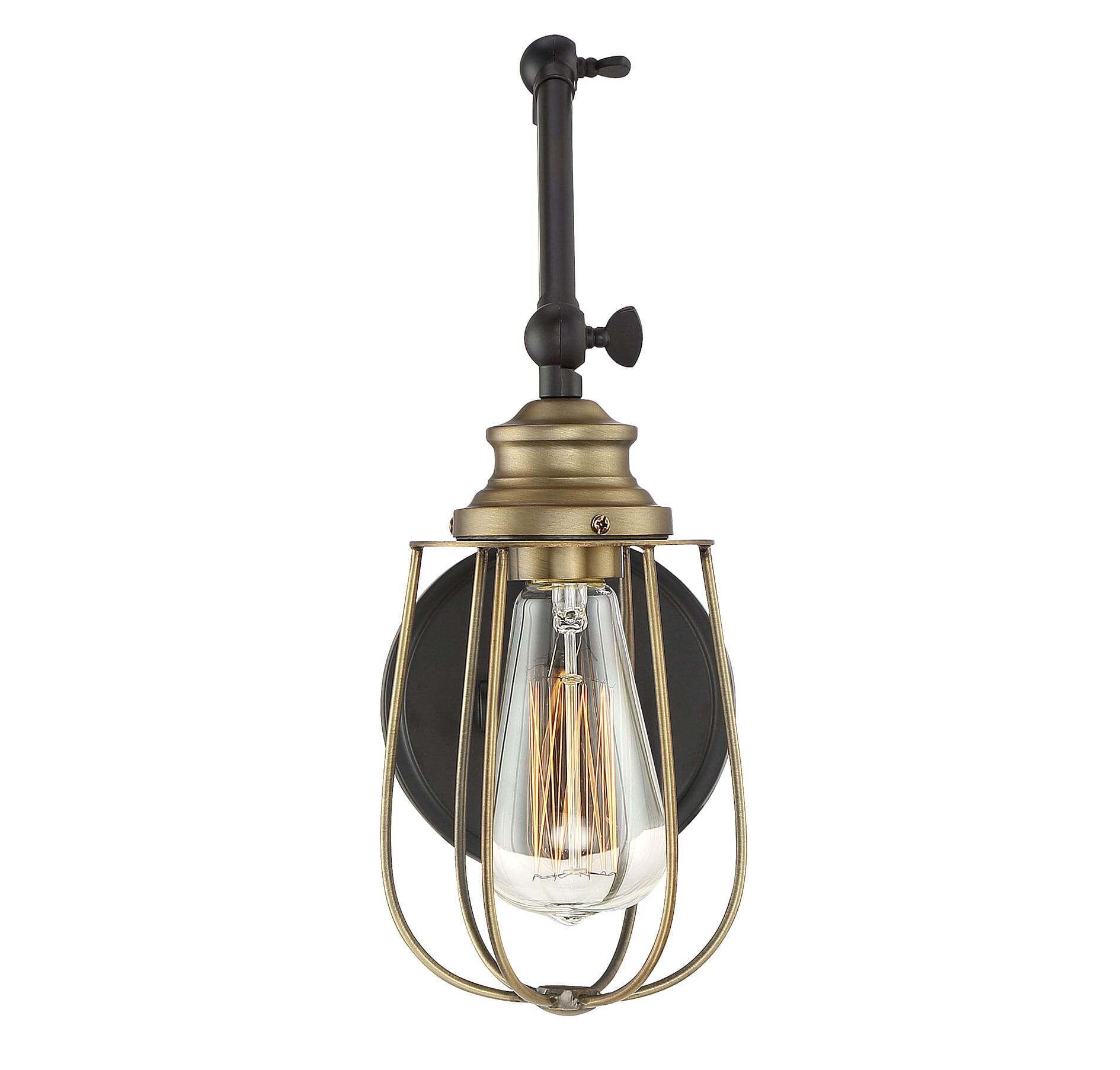 Trade Winds Thornton 13" Wall Sconce in English Rubbed Bronze with Brass Accents