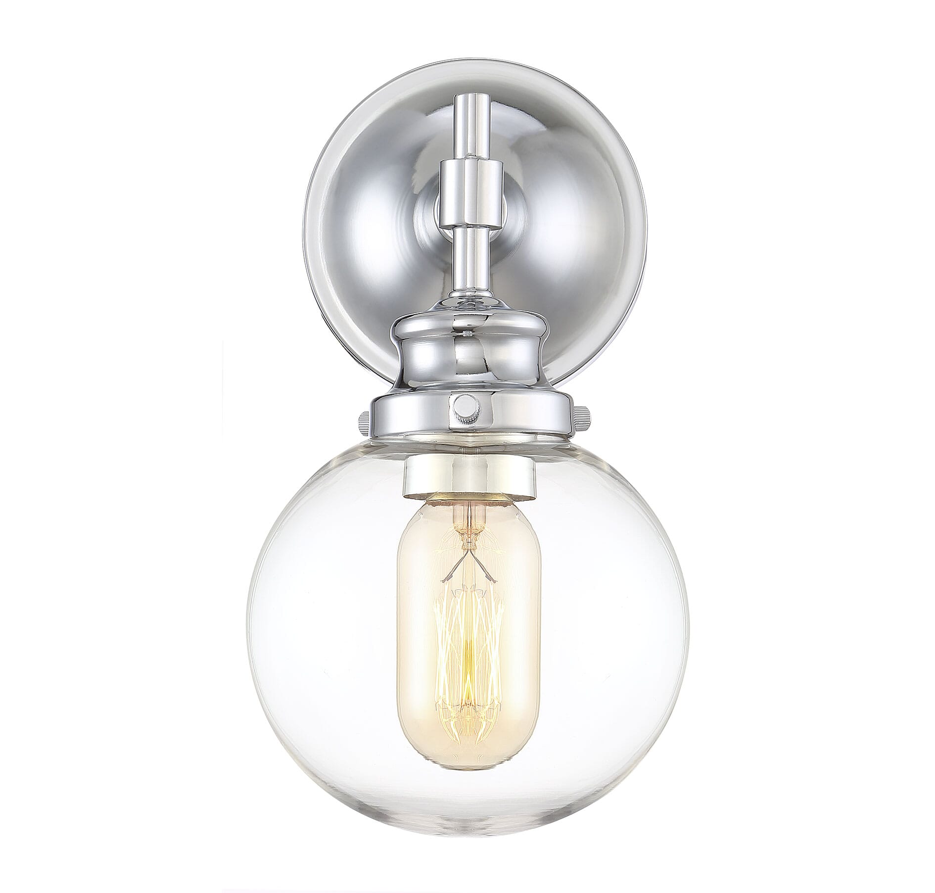 Trade Winds Chatham Glass Globe Wall Sconce in Chrome