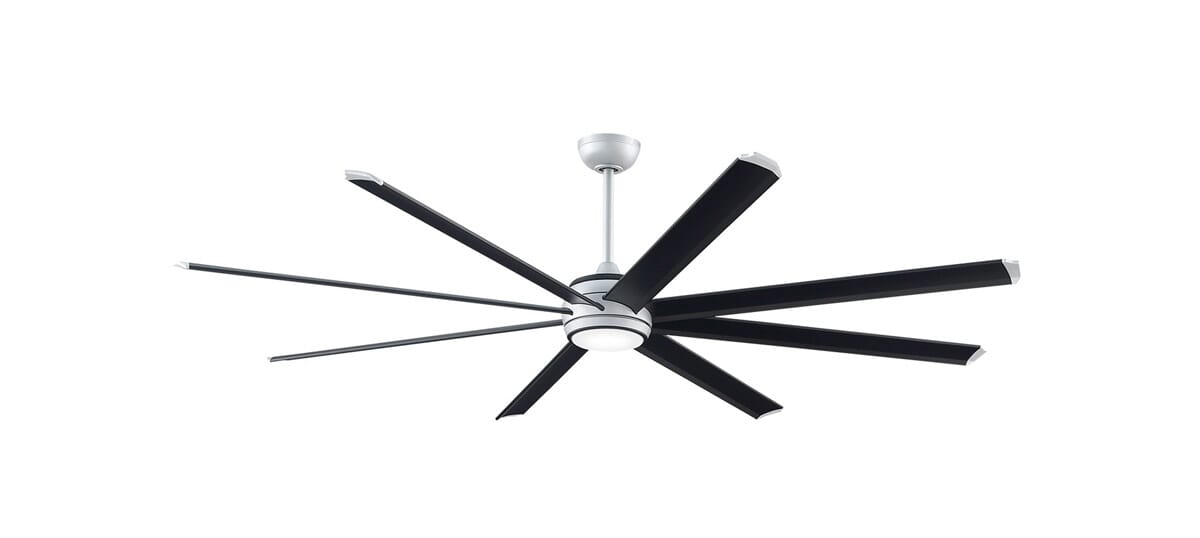 Fanimation Stellar 84 1-Light 8-Blade Ceiling Fan Motor (Only) in Silver with Black Accents