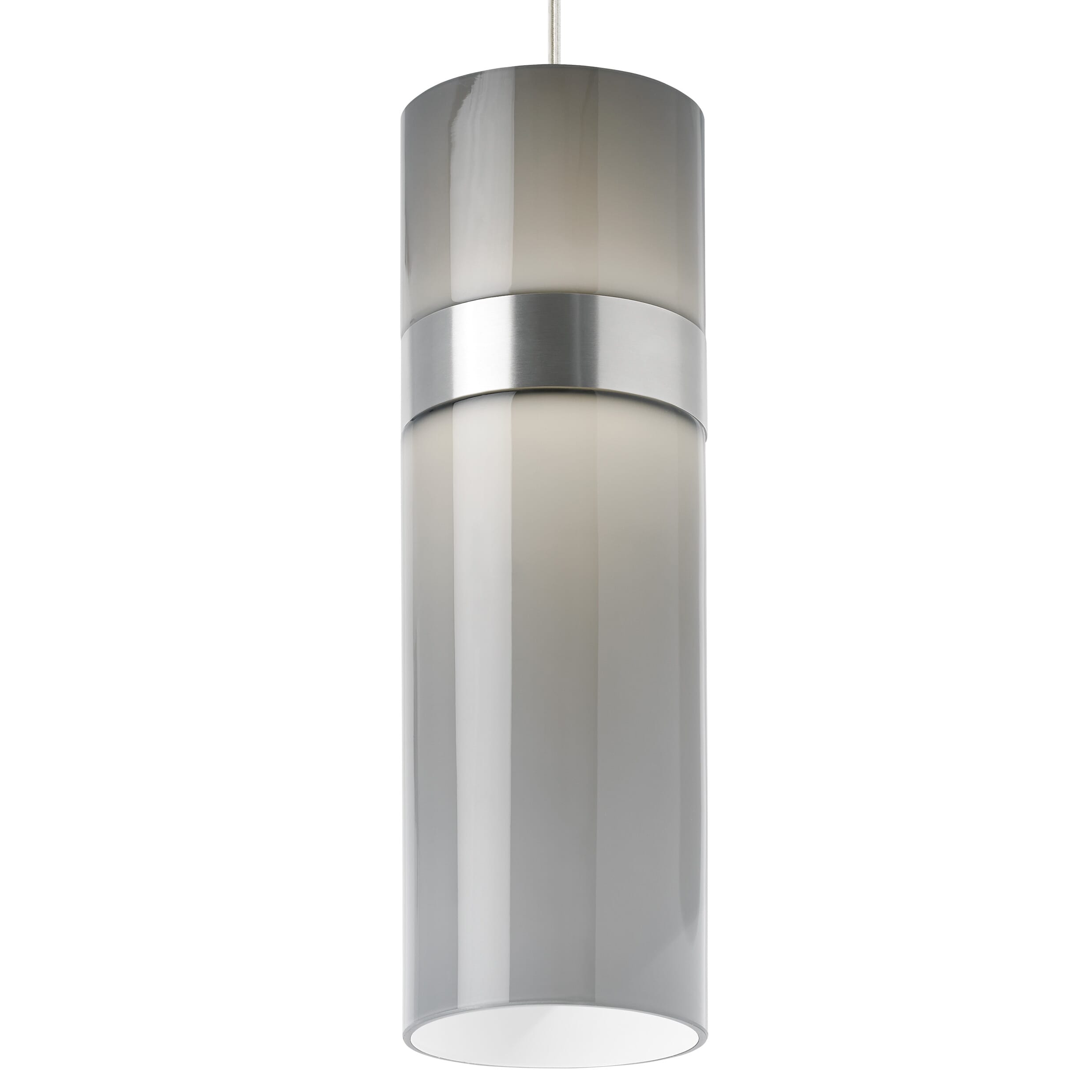 Tech Manette 3000K LED 16" Pendant Light in Satin Nickel and Smoke Glass