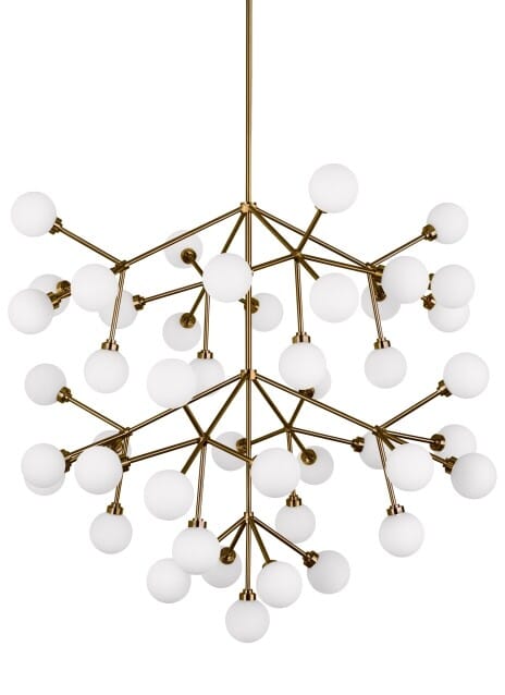 Tech Mara 32.6" 45-Light LED 2700K Chandelier in Aged Brass