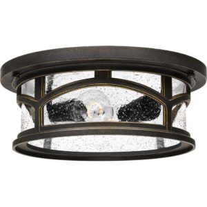 Quoizel Marblehead 13" 2-Light Outdoor Flush Mount in Palladian Bronze