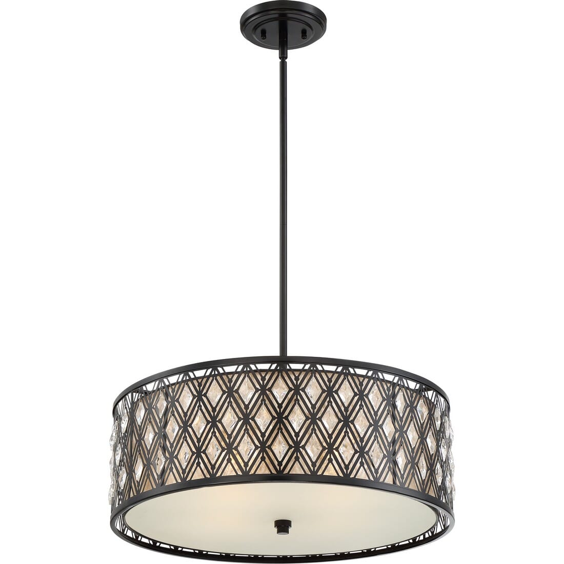 Quoizel Boutique 4-Light Drum Pendant in Mystic Black