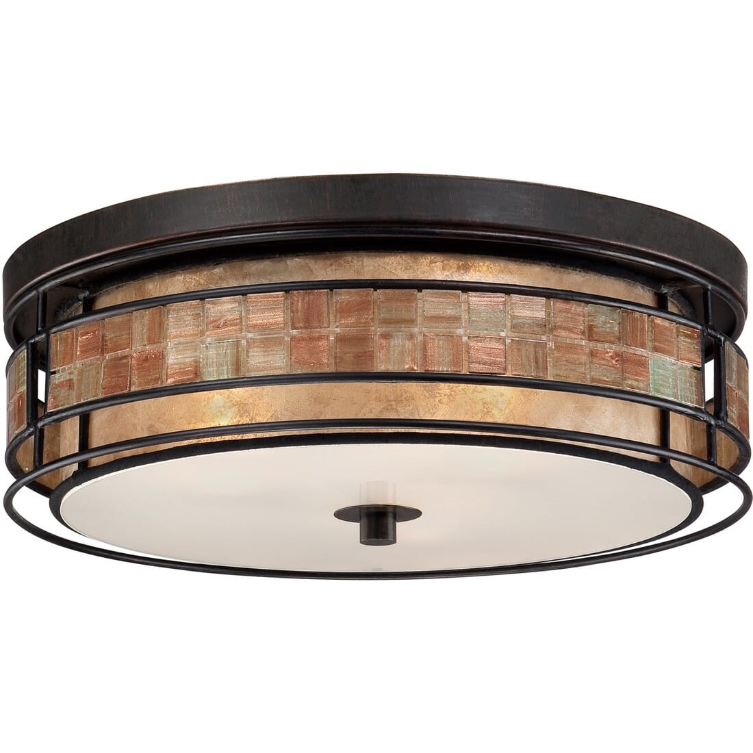 Quoizel Laguna 3-Light Outdoor Flush Mount in Bronze Finish