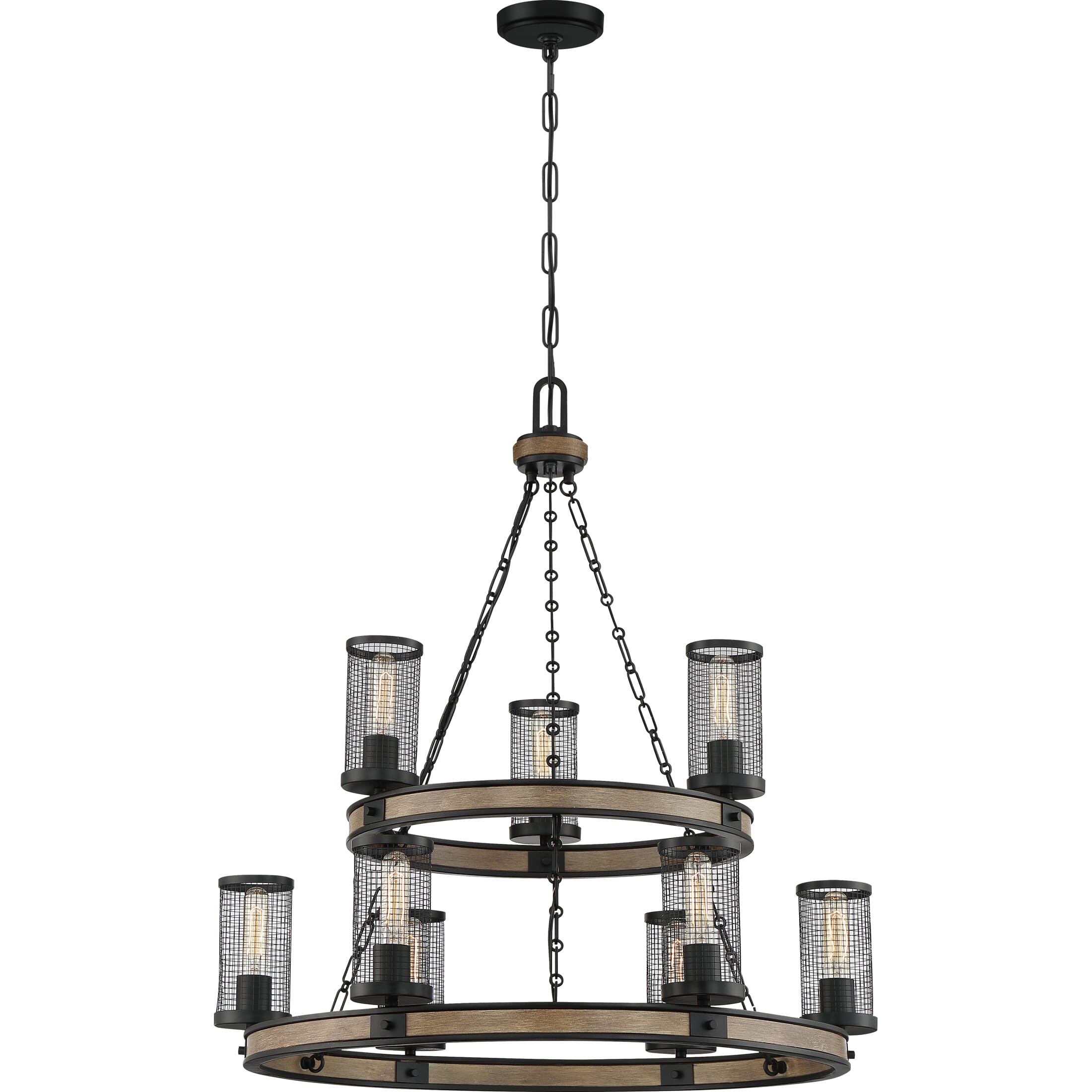 Quoizel McCrady 9-Light 32" Transitional Chandelier in Matte Black