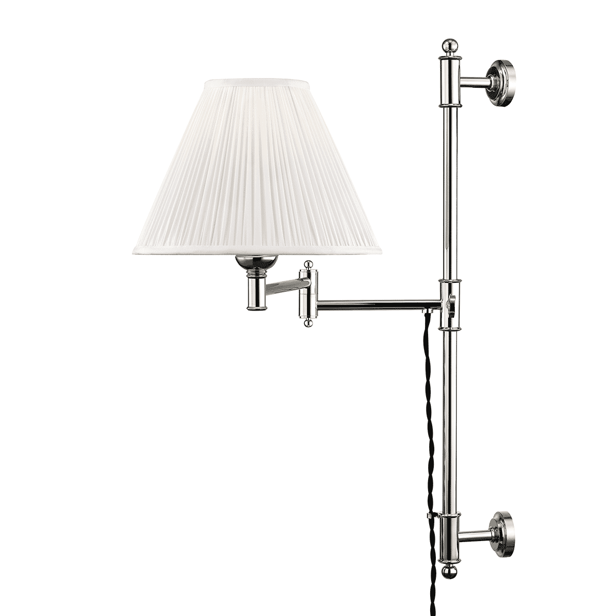 Hudson Valley Classic No.1 by Mark D. Sikes Adjustable Wall Lamp in Polished Nickel