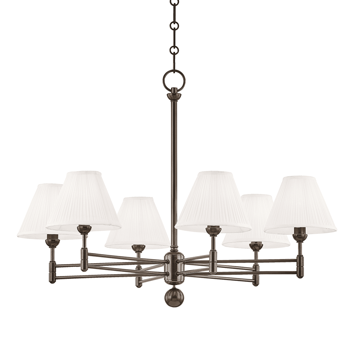 Hudson Valley Classic No.1 by Mark D. Sikes 32" 6-Light Chandelier in Distressed Bronze