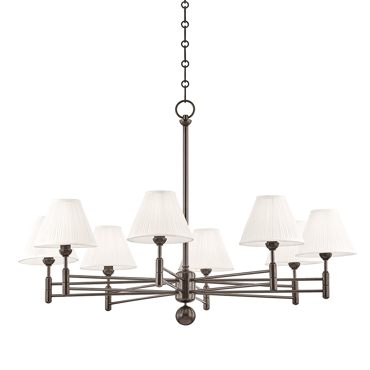 Hudson Valley Classic No.1 by Mark D. Sikes 40" 8-Light Chandelier in Distressed Bronze