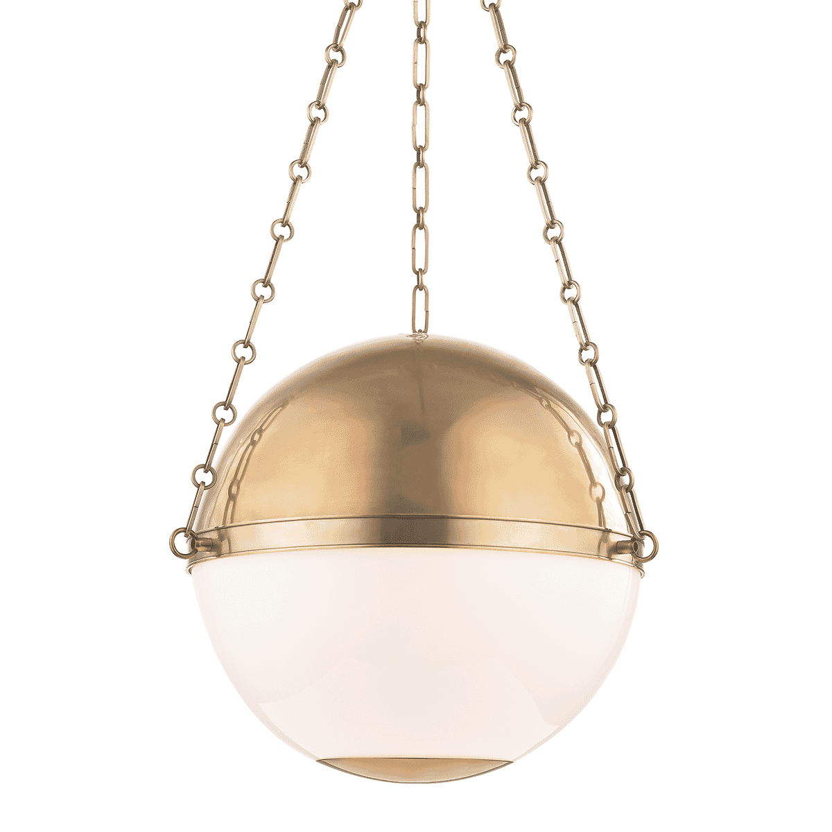 Hudson Valley Sphere No.2 by Mark D. Sikes 20.5" Globe Pendant in Aged Brass