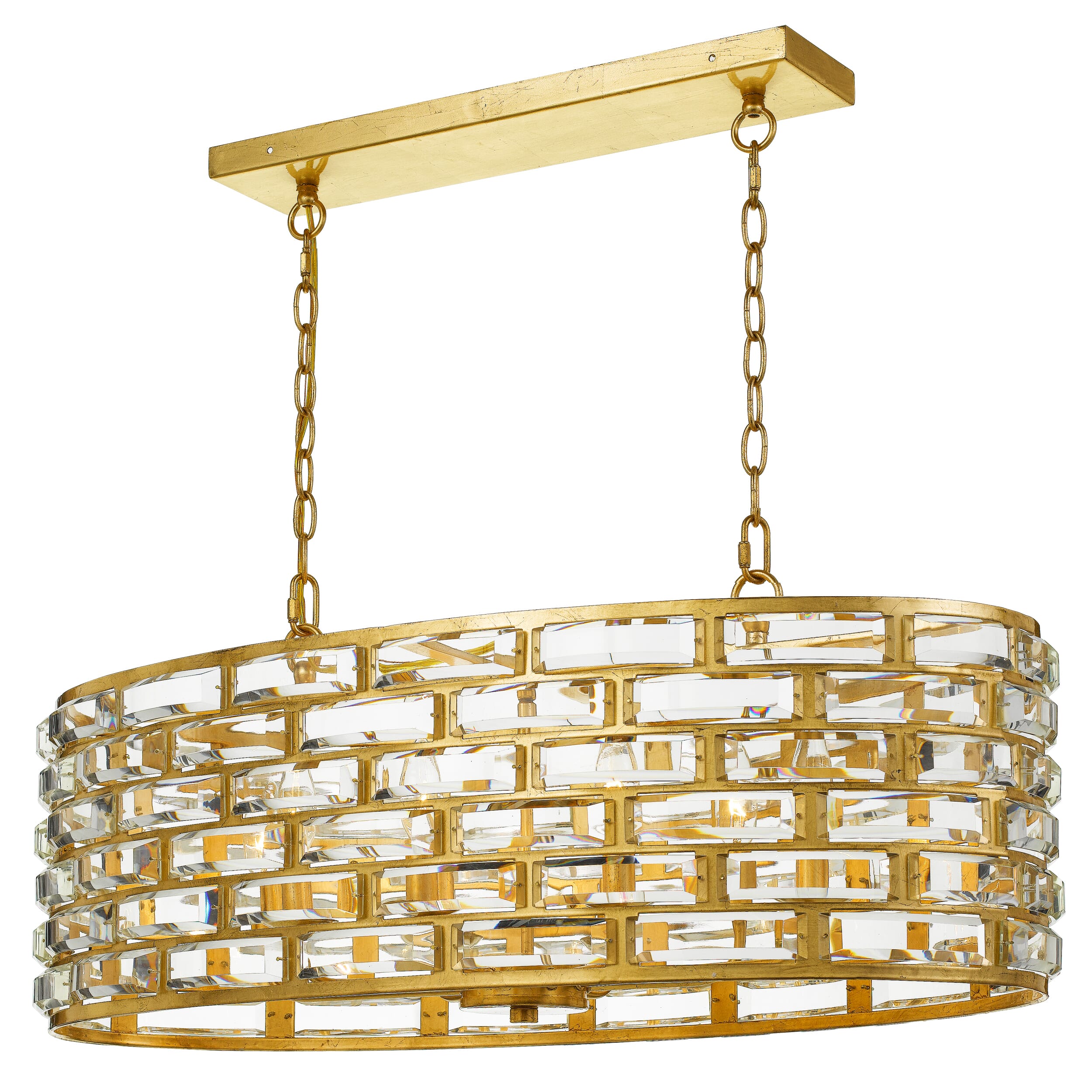 Crystorama Meridian 8-Light 17" Transitional Chandelier in Antique Gold